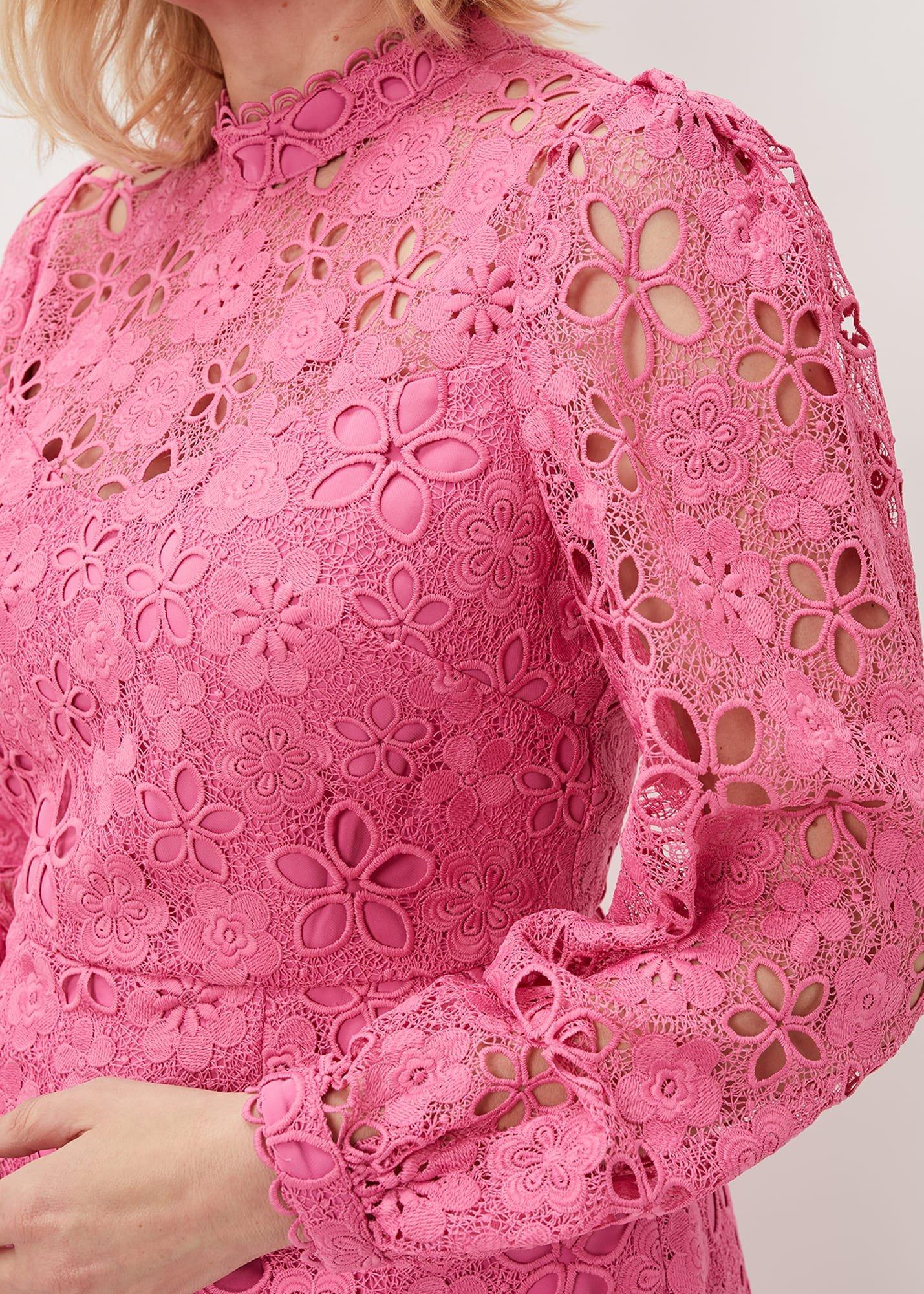 Doris Guipure Lace Highneck Dress