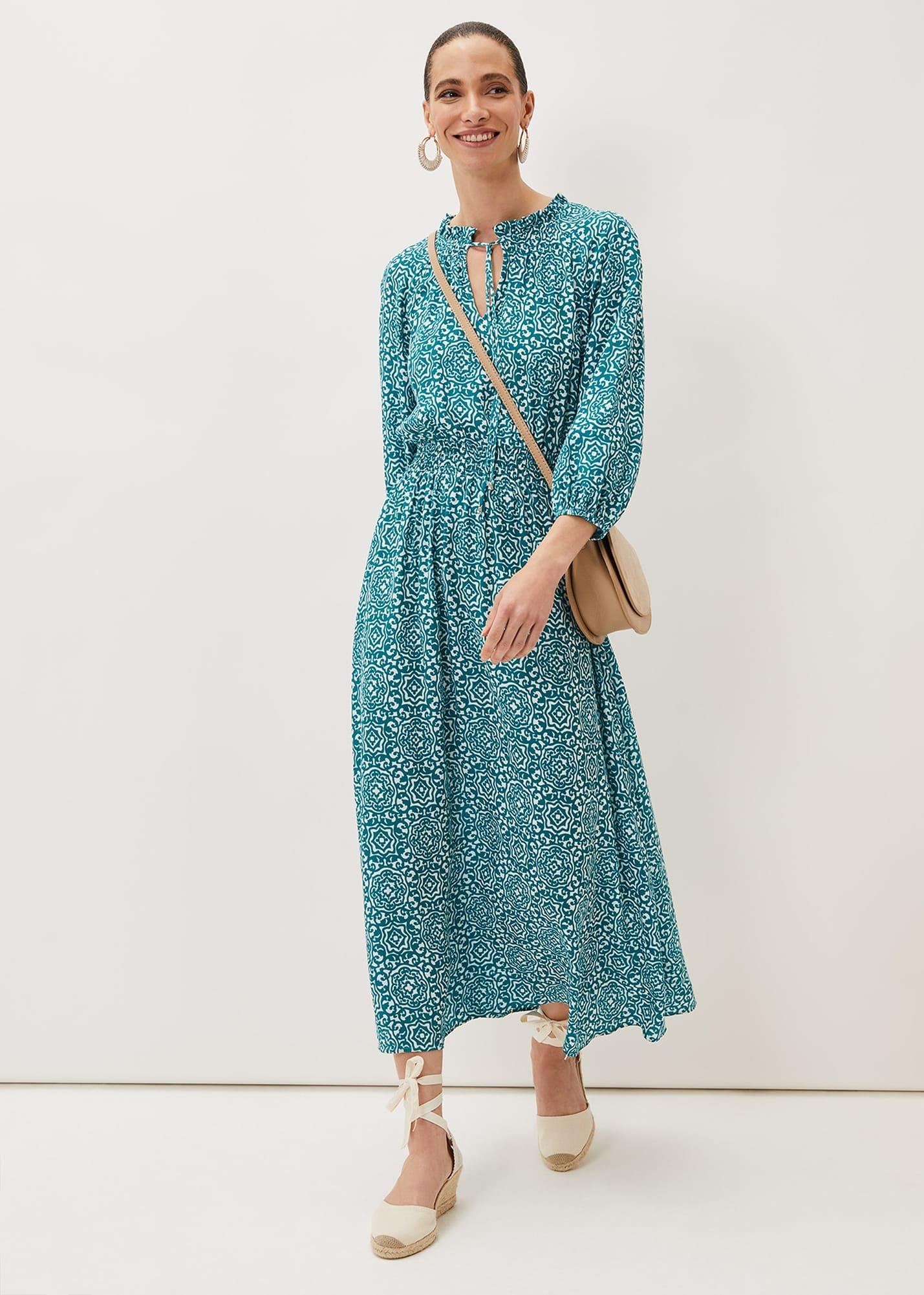 Phillipa Tile Print Midaxi Dress