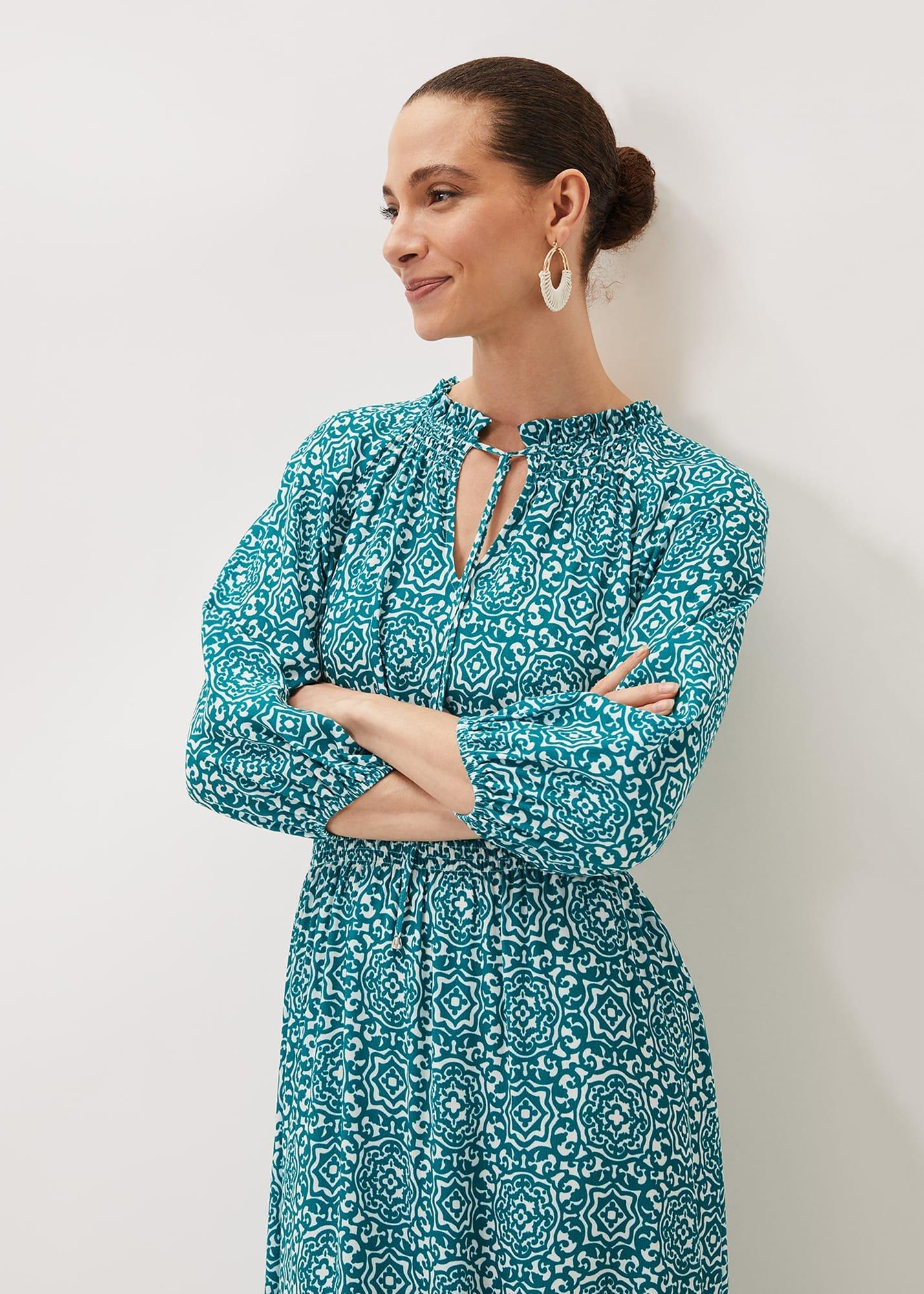 Phillipa Tile Print Midaxi Dress