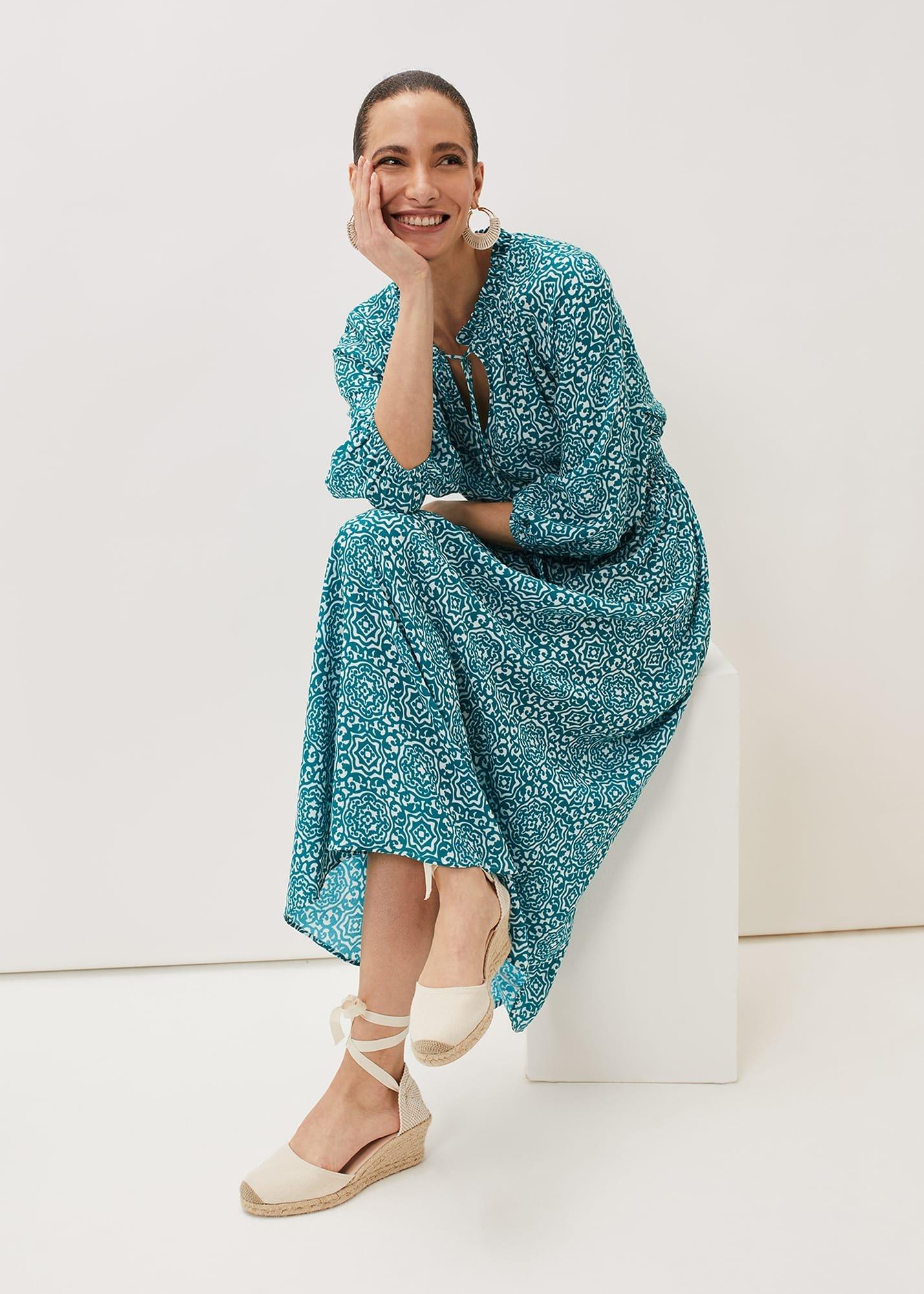 Phillipa Tile Print Midaxi Dress