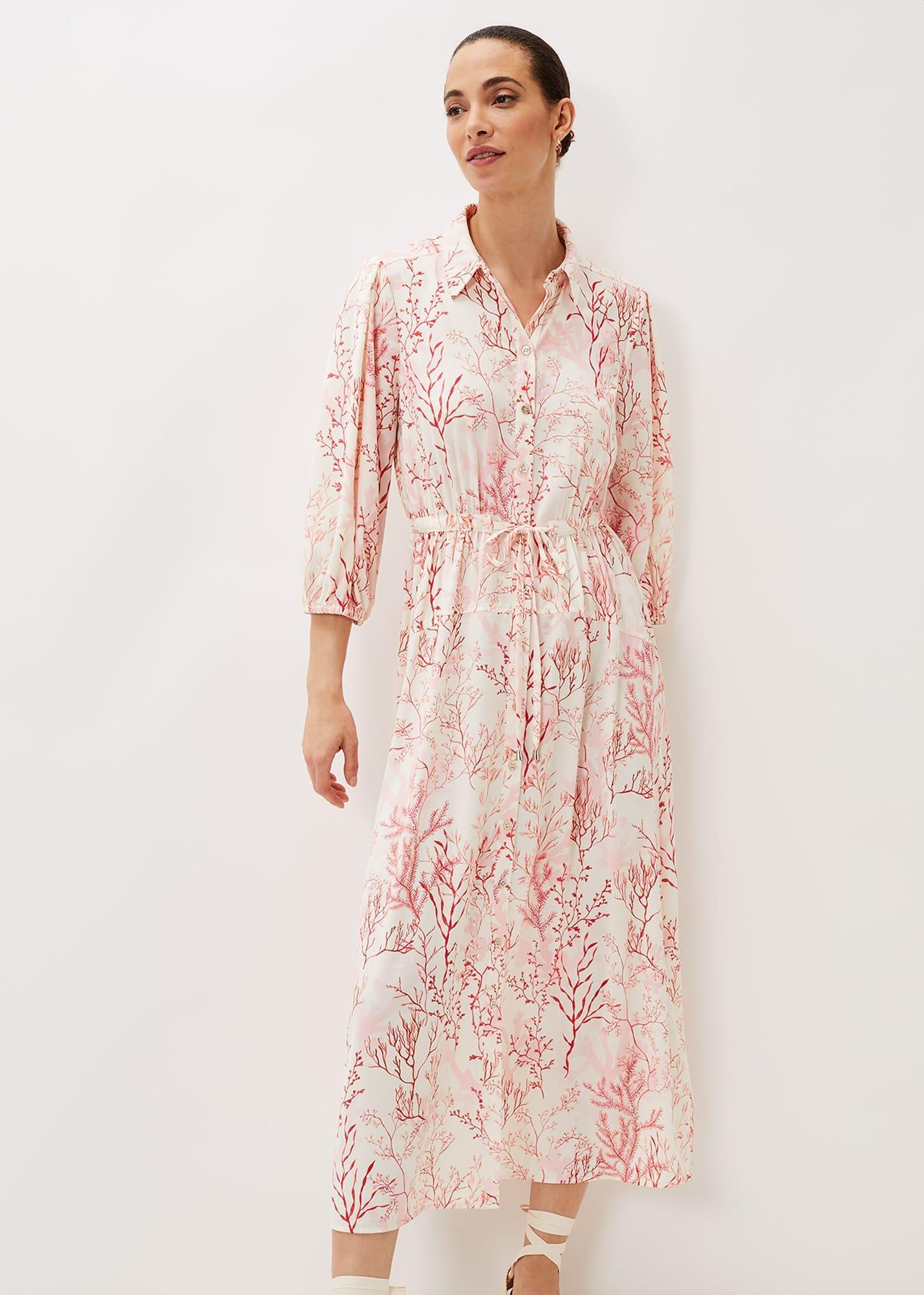 Tana Coral Printed Midi Dress