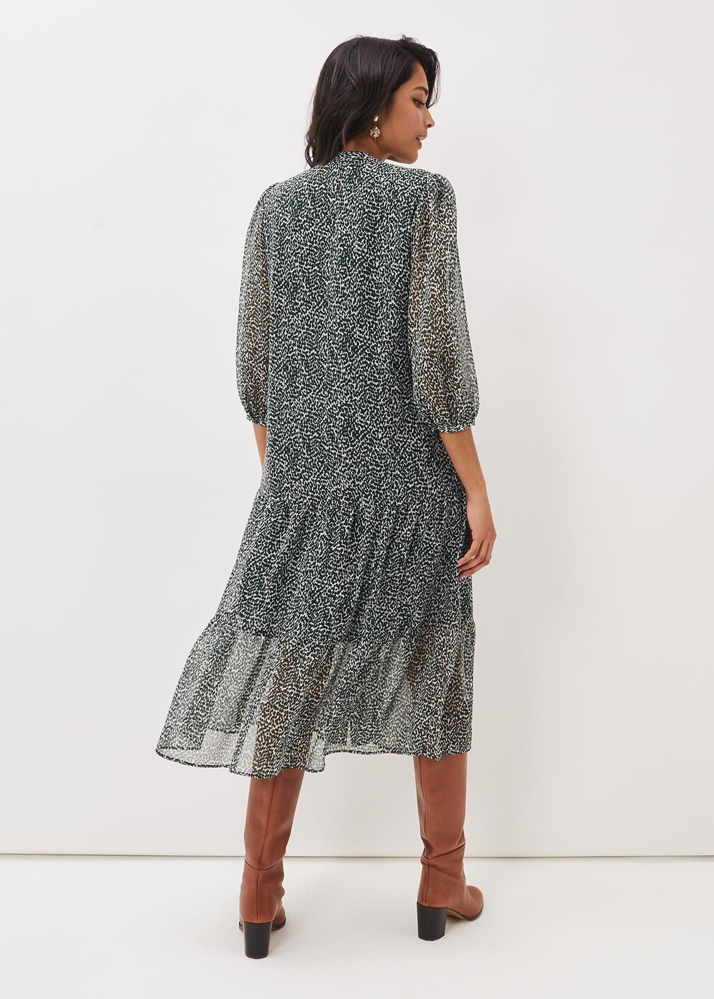 Penele Ditsy Print Chiffon Midi Dress