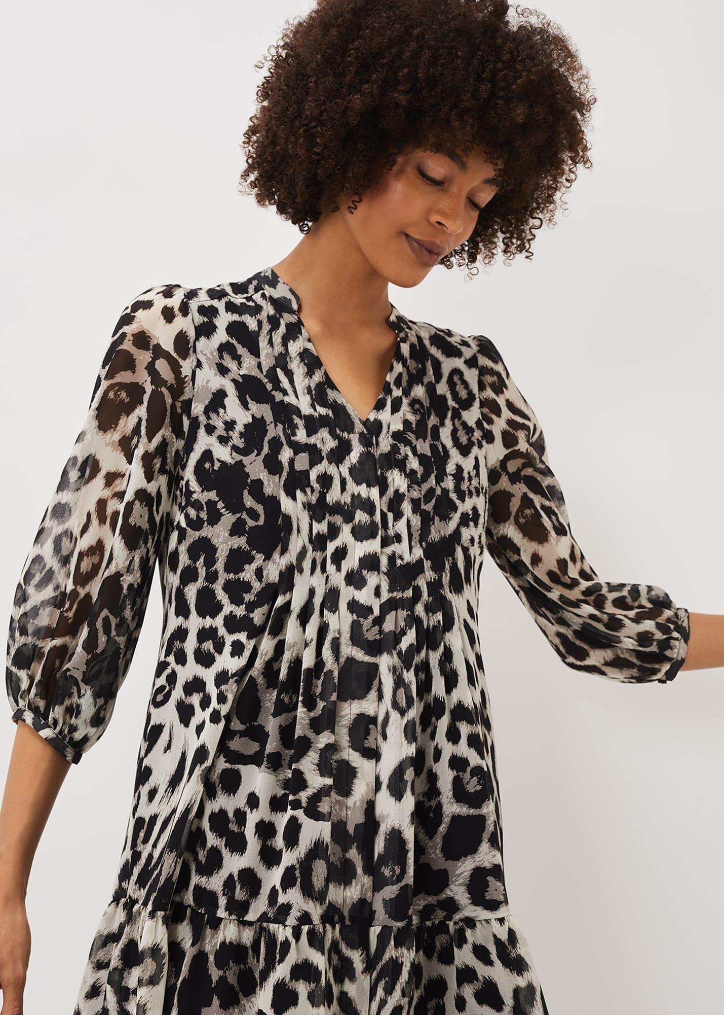 Penele Leopard Print Swing Dress
