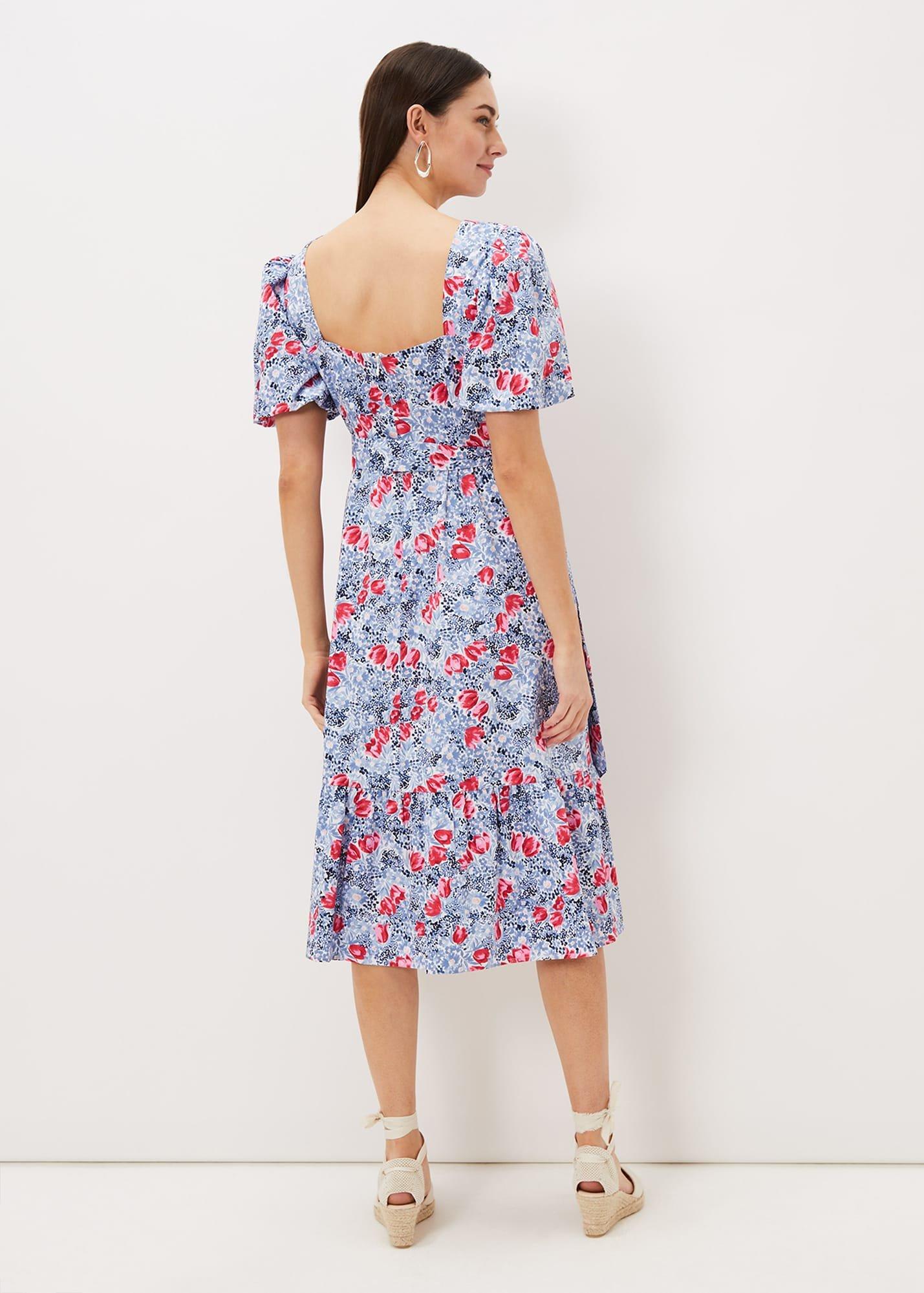 Abbiana Cotton Floral Midi Dress