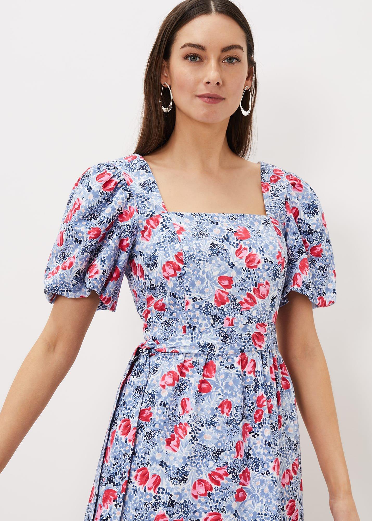 Abbiana Cotton Floral Midi Dress