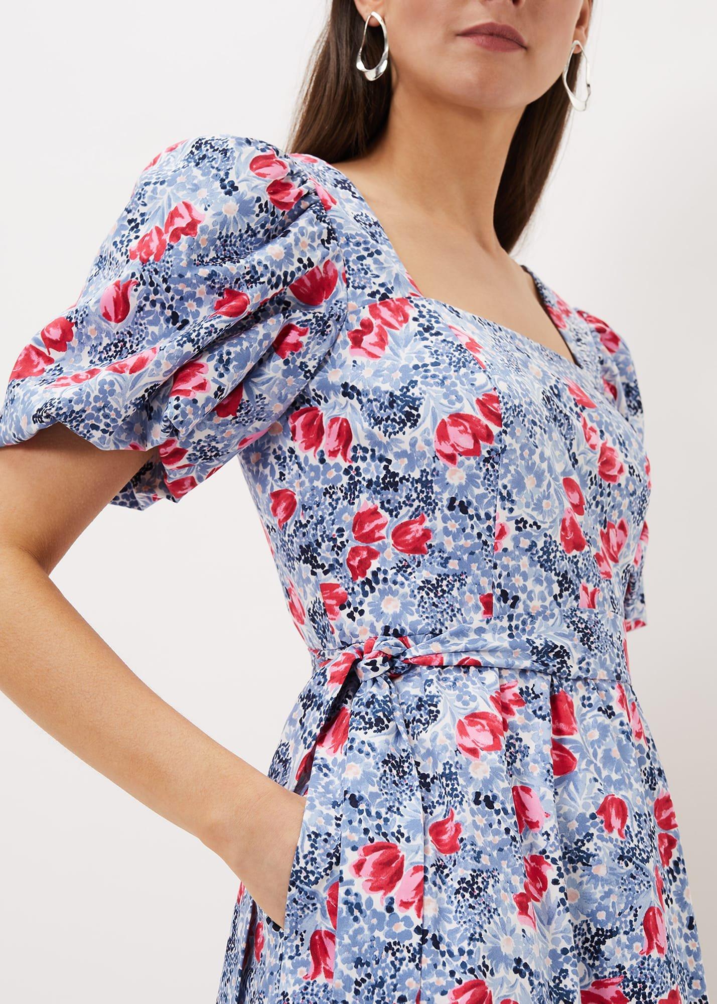 Abbiana Cotton Floral Midi Dress