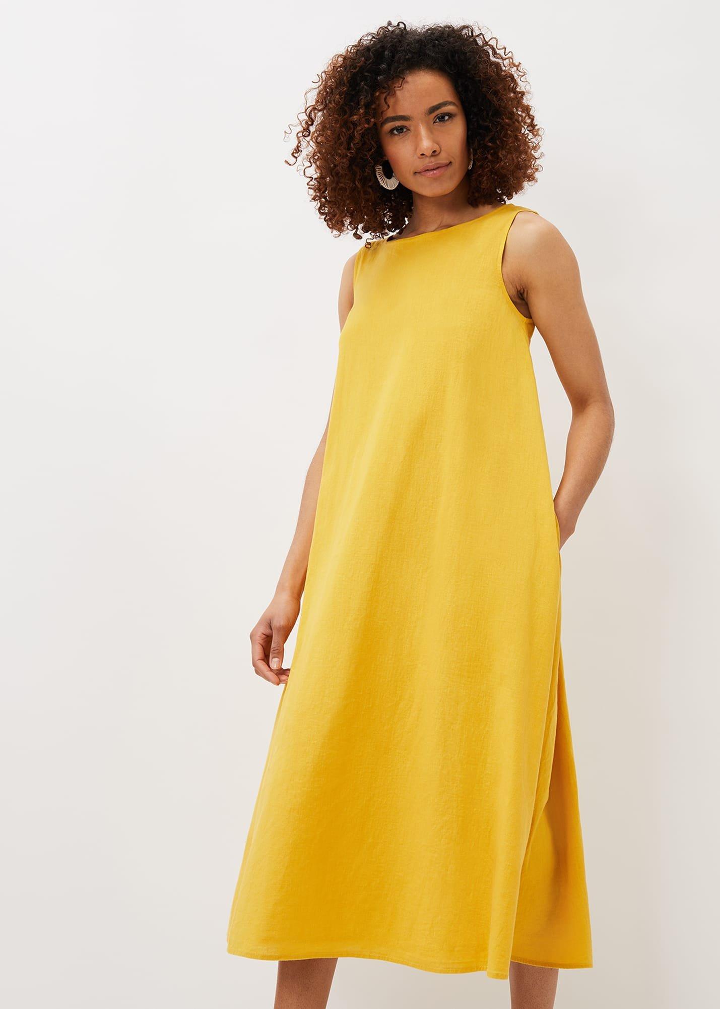 Sheila Linen Trapeze Open Back Dress