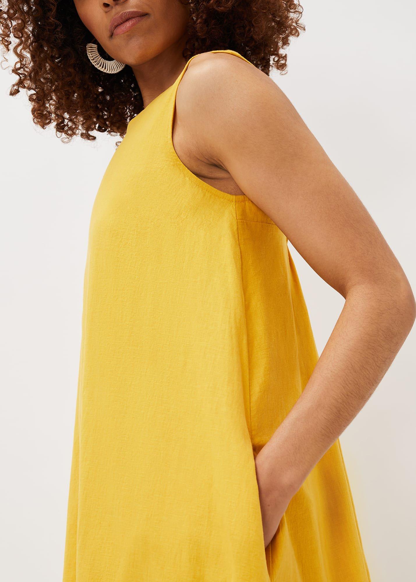 Sheila Linen Trapeze Open Back Dress