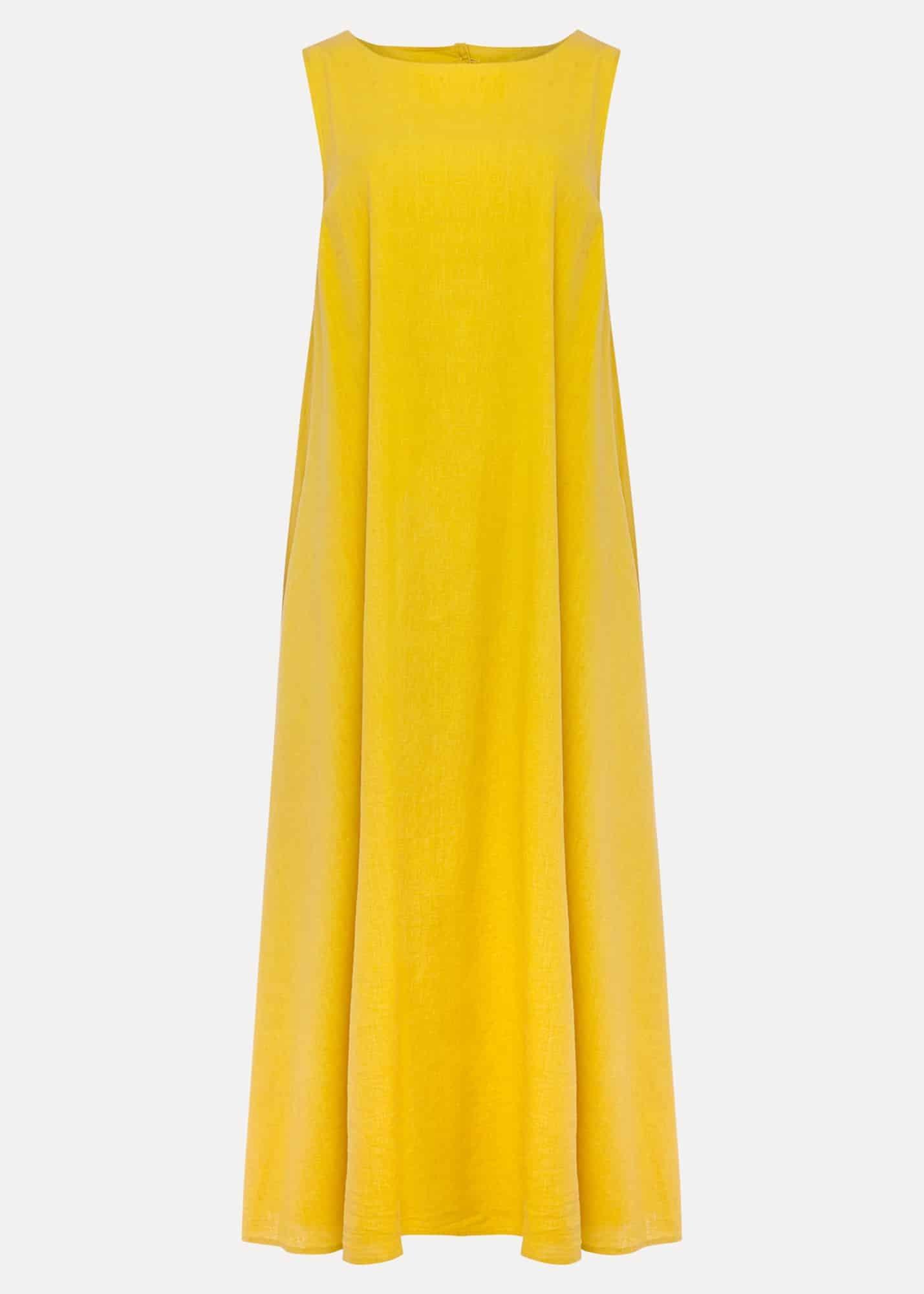 Sheila Linen Trapeze Open Back Dress