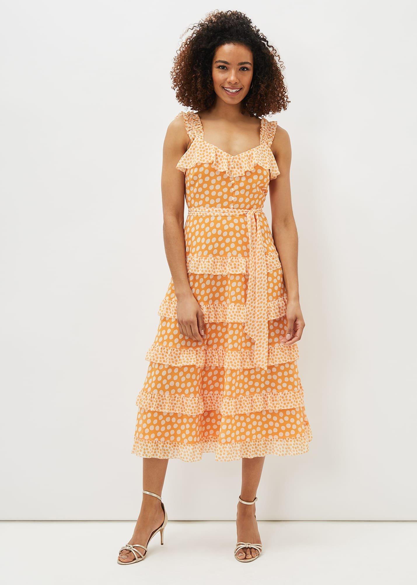 Madaline Spot Ruffle Dress