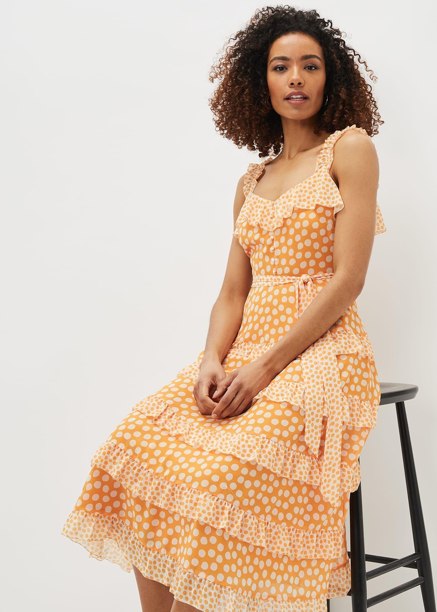 Madaline Spot Ruffle Dress