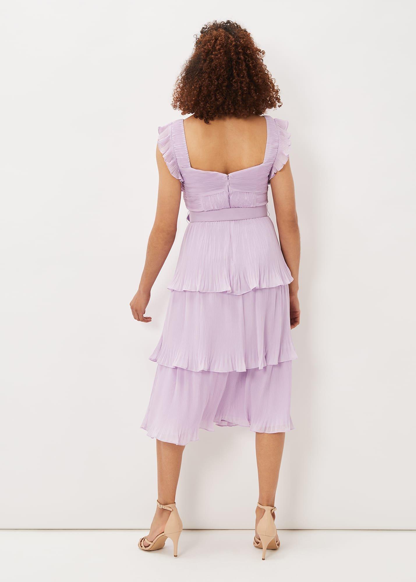 Skyler Pleated Tiered Midi Dress