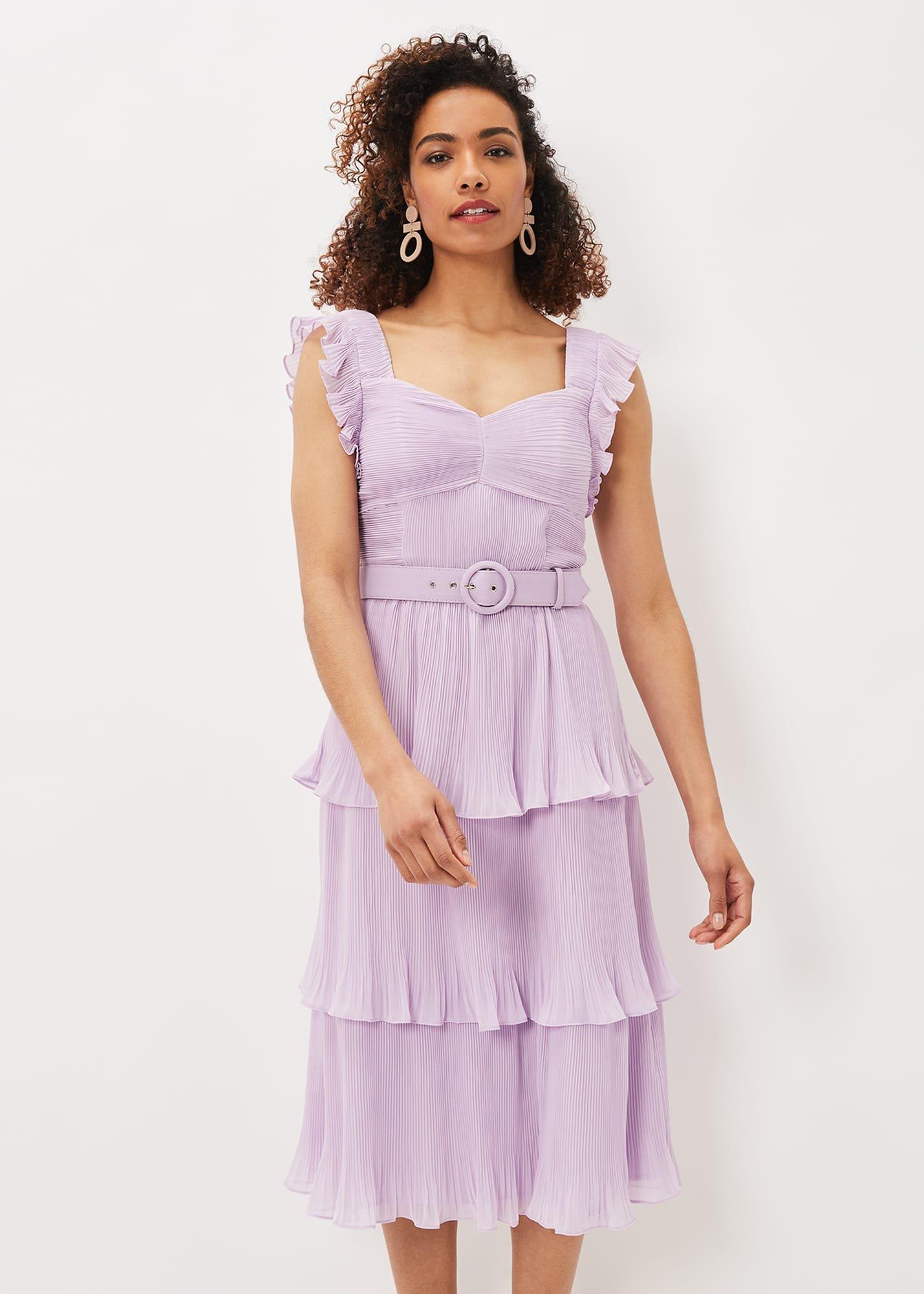 Skyler Pleated Tiered Midi Dress