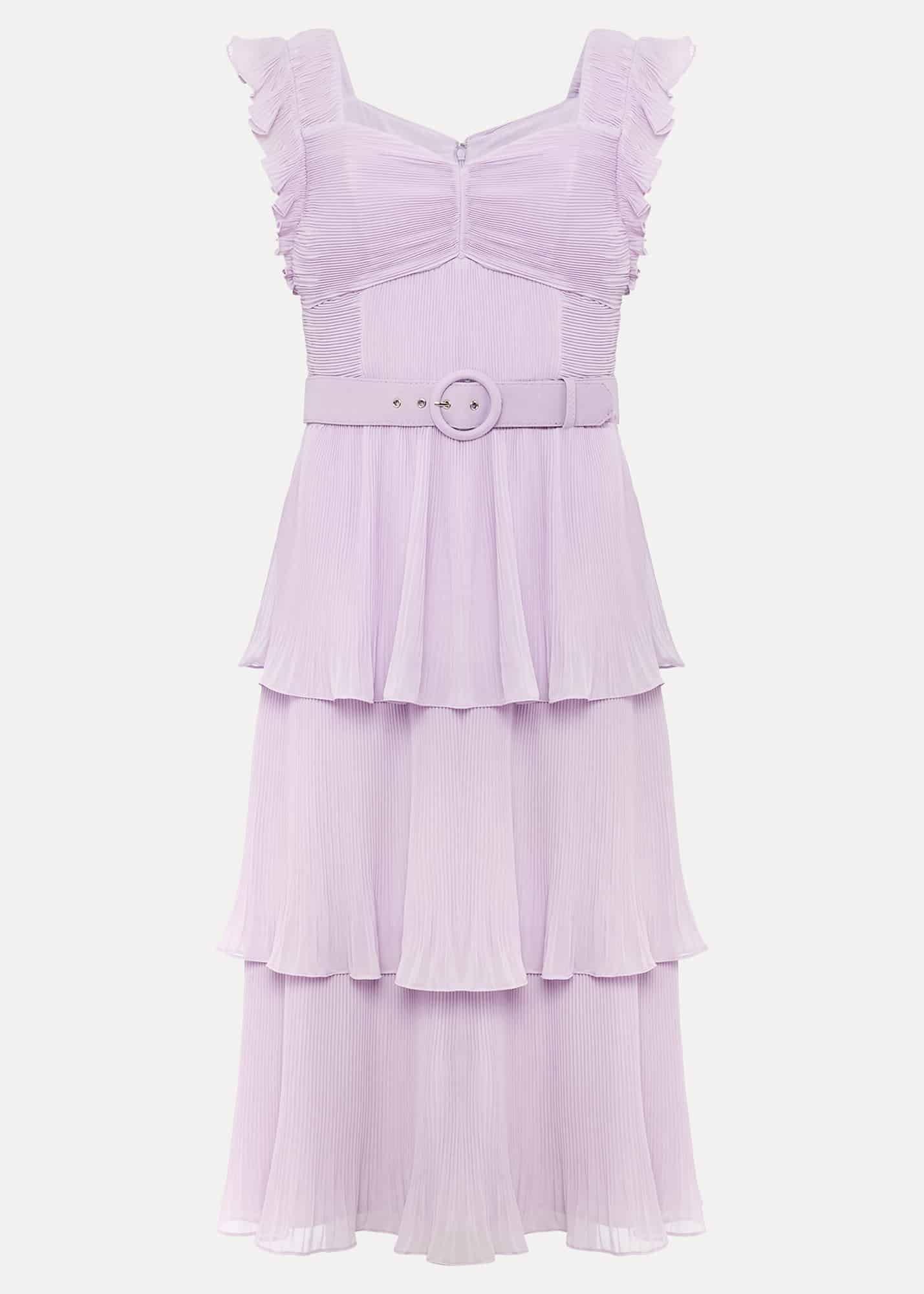 Skyler Pleated Tiered Midi Dress
