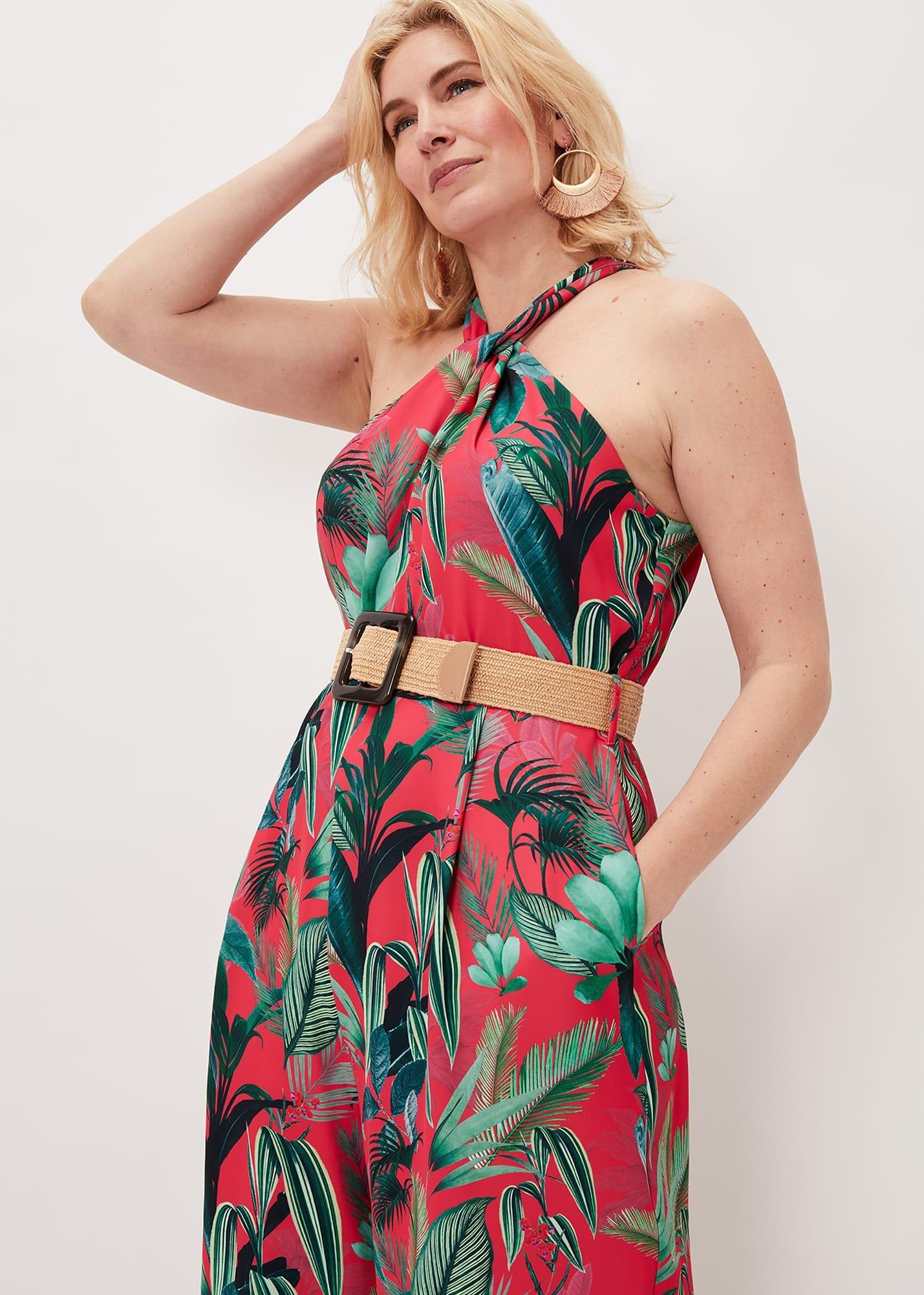 Antonia Palm Print Jumpsuit