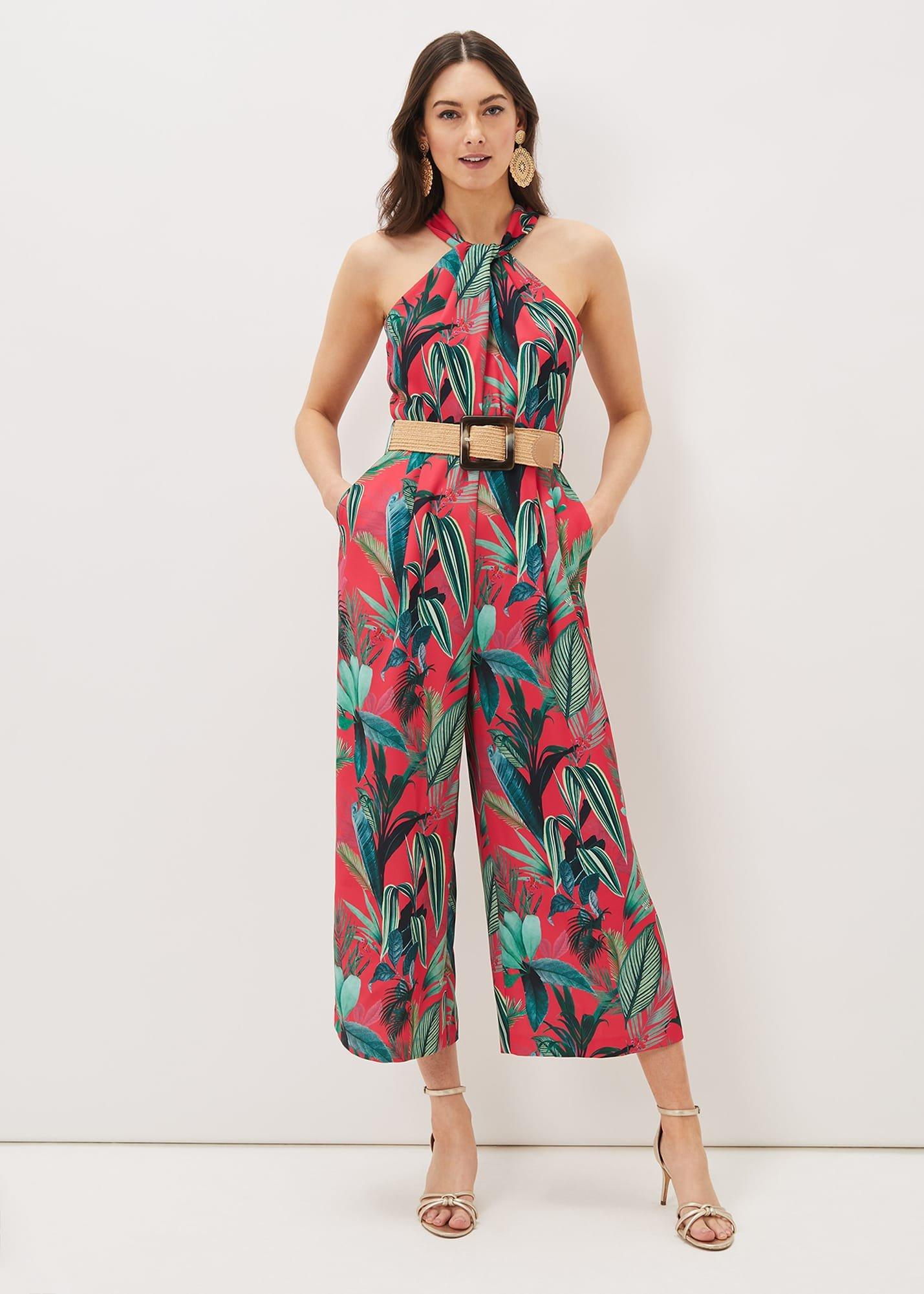 Antonia Palm Print Jumpsuit