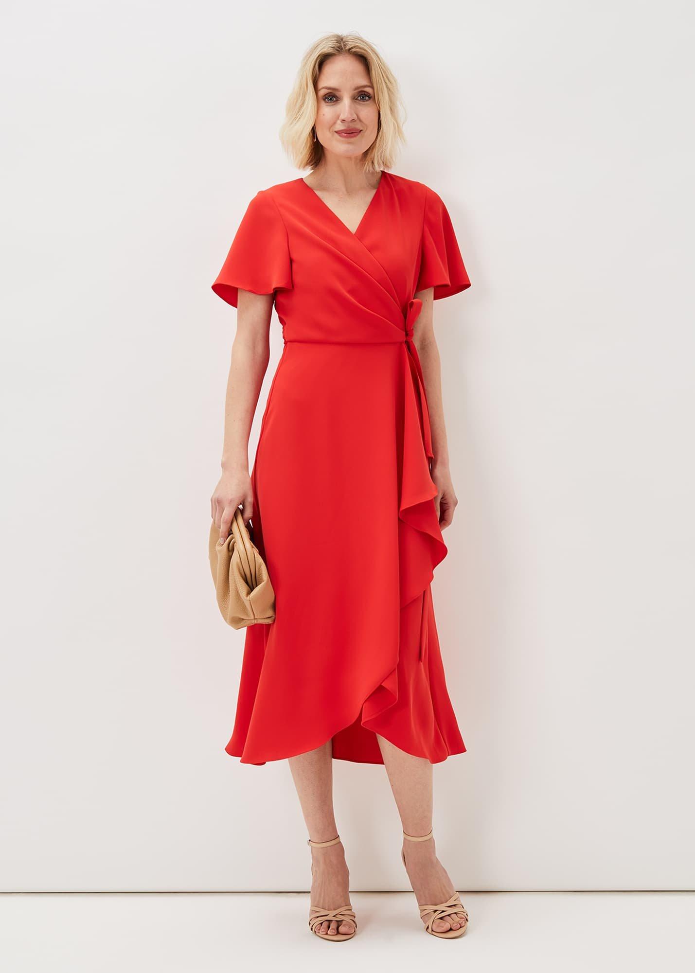 Julissa Ruffle Wrap Midi Dress