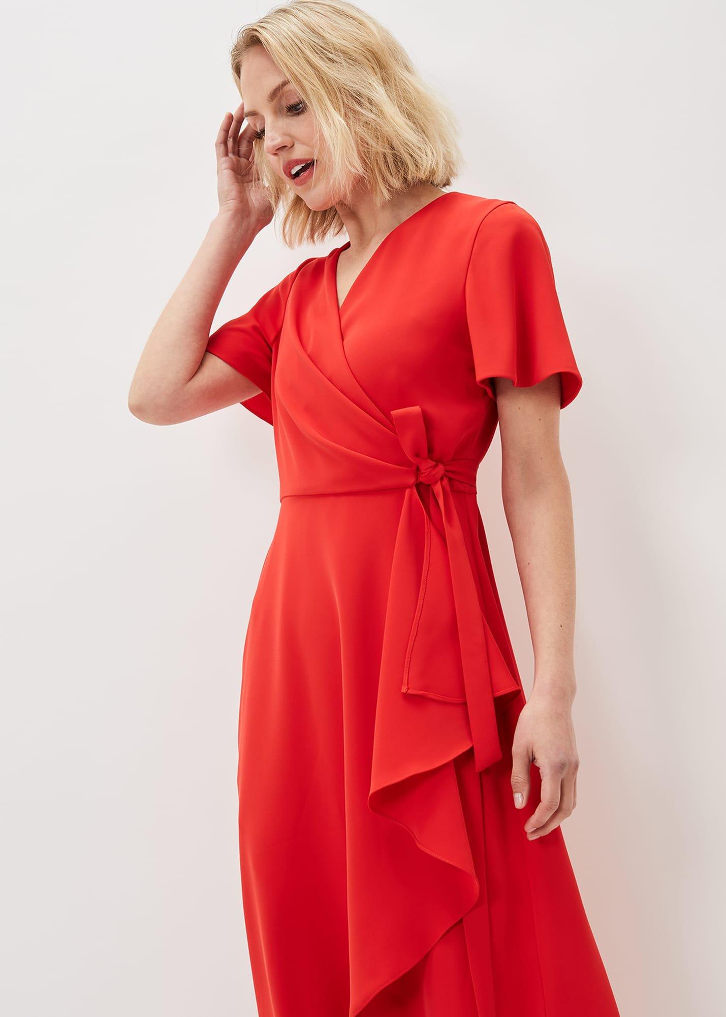 Julissa Ruffle Wrap Midi Dress