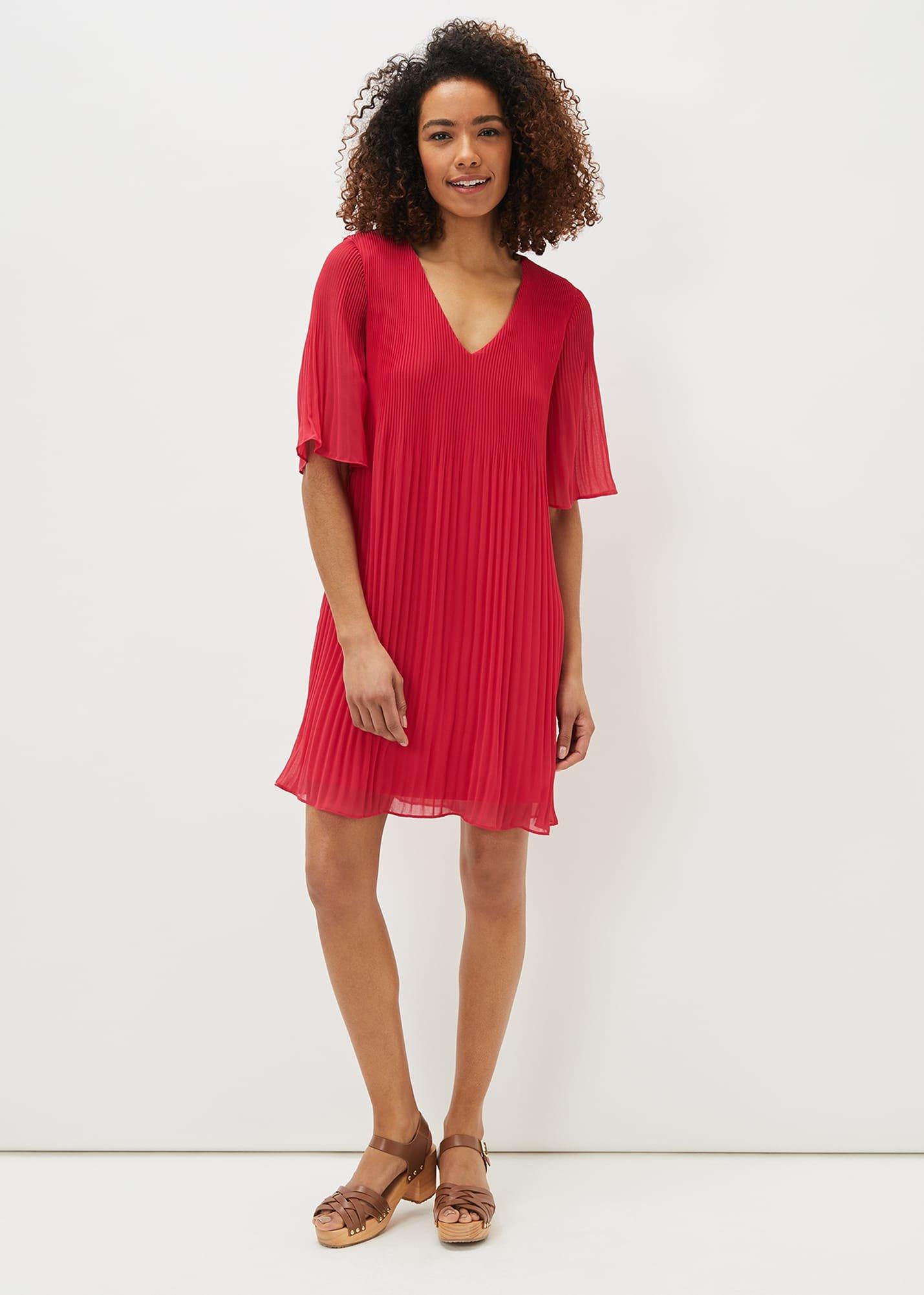 Ella Pleated Shift Dress