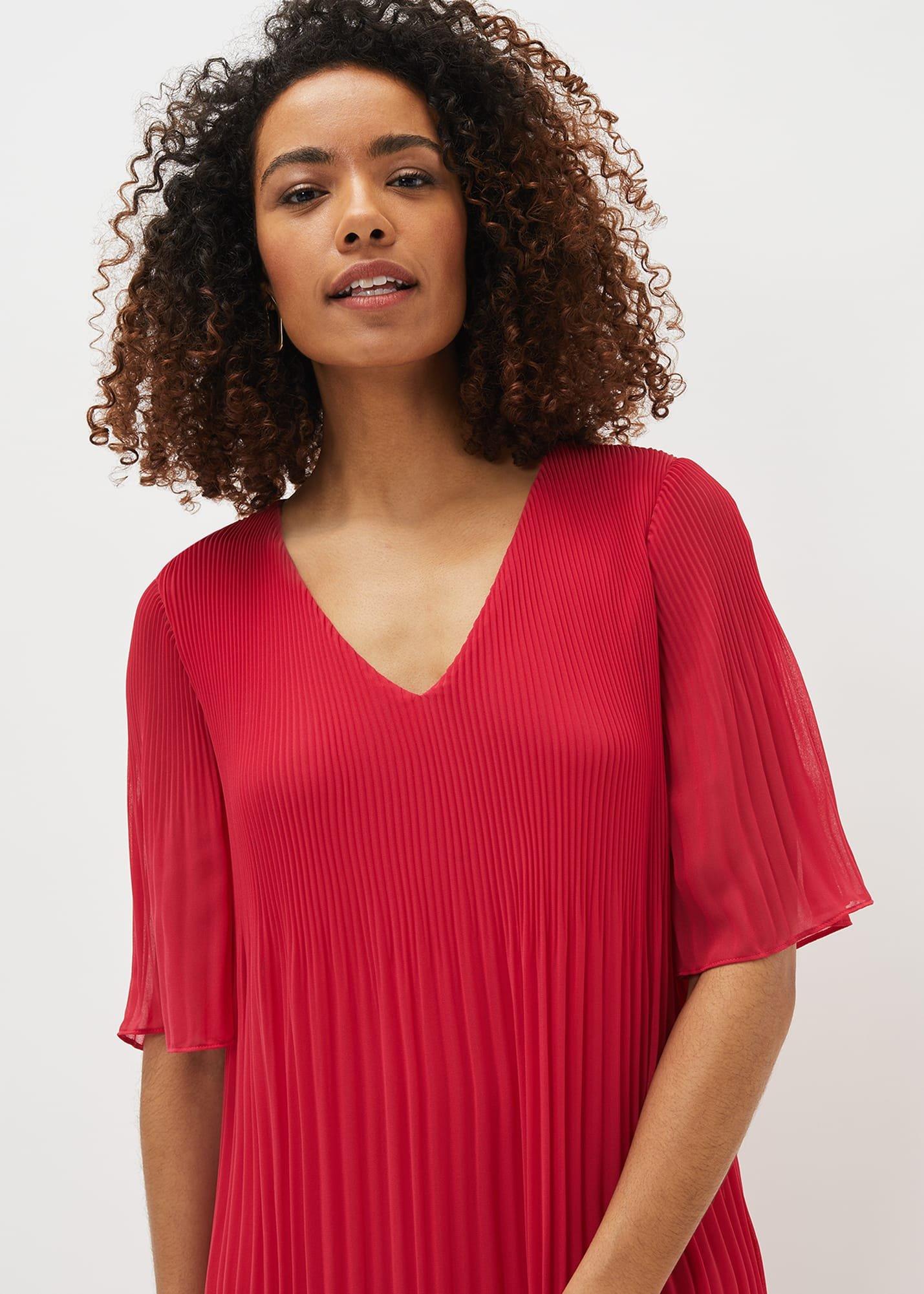 Ella Pleated Shift Dress