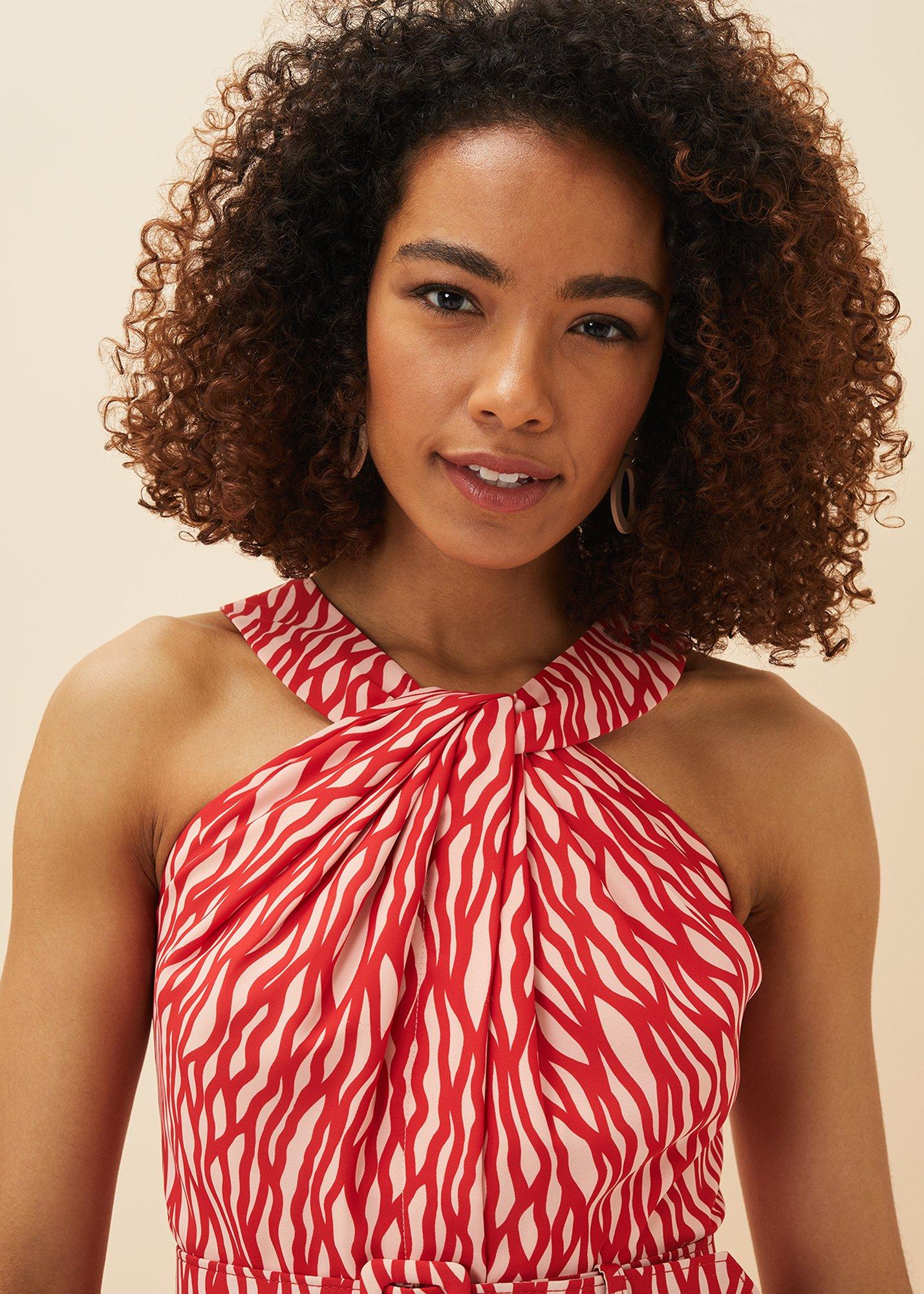 ${product-id}-Yas Abstract Print Halterneck Dress-Rot/Nude-${view-type}