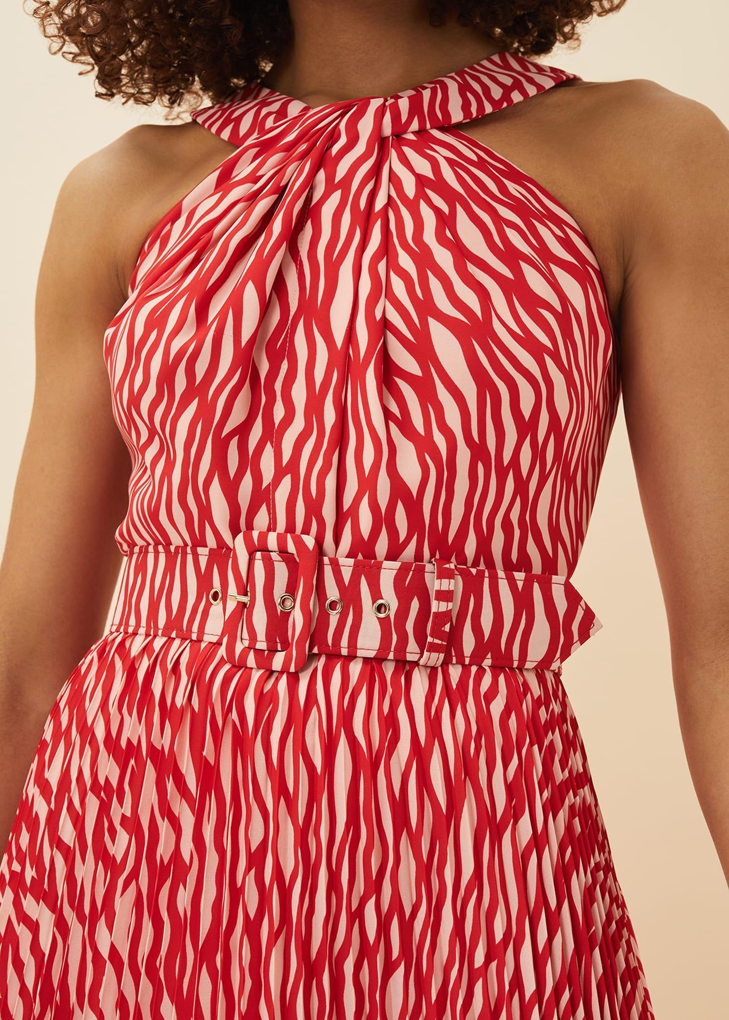 Yas Abstract Print Halterneck Dress