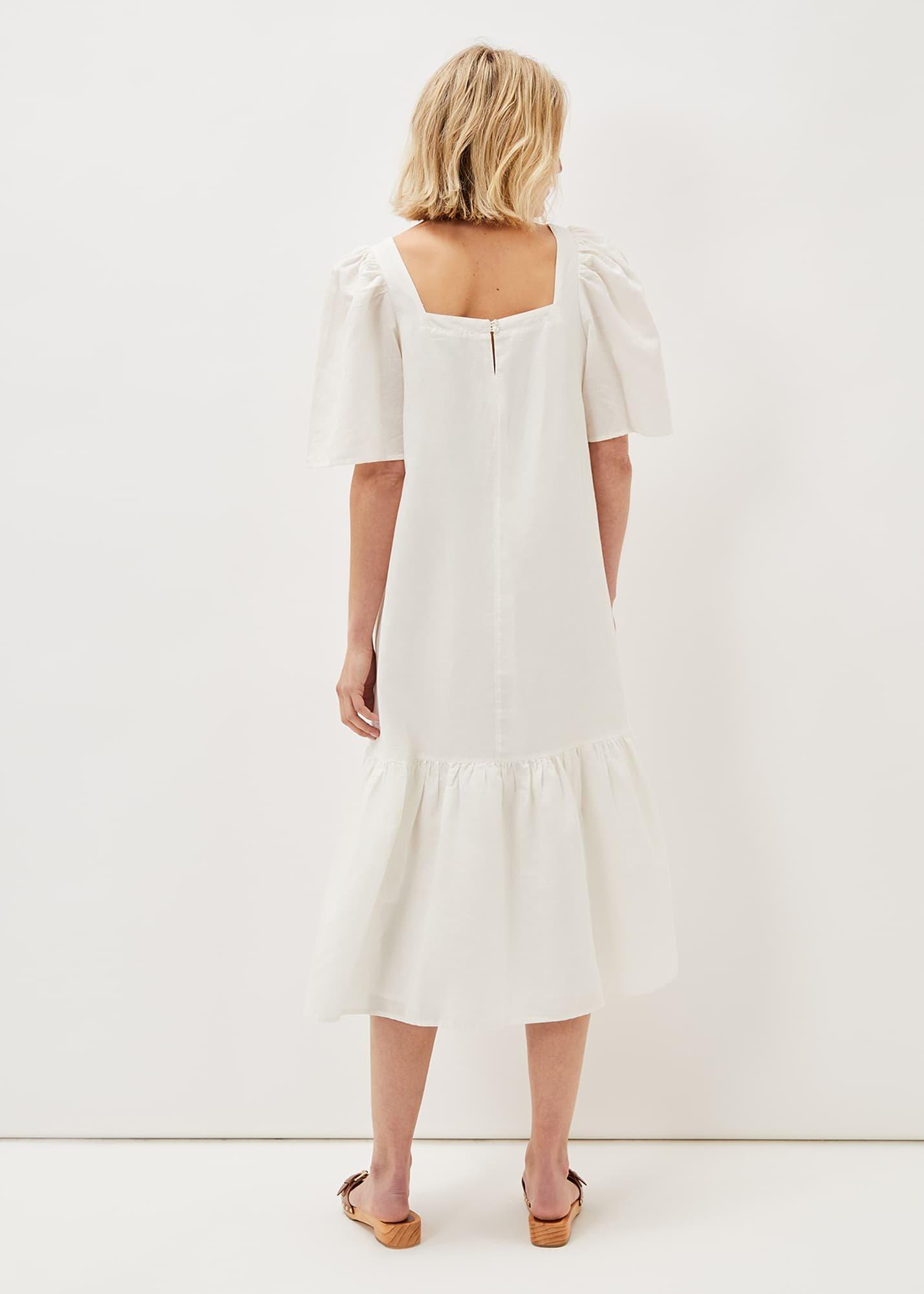 Claria White Midi Dress