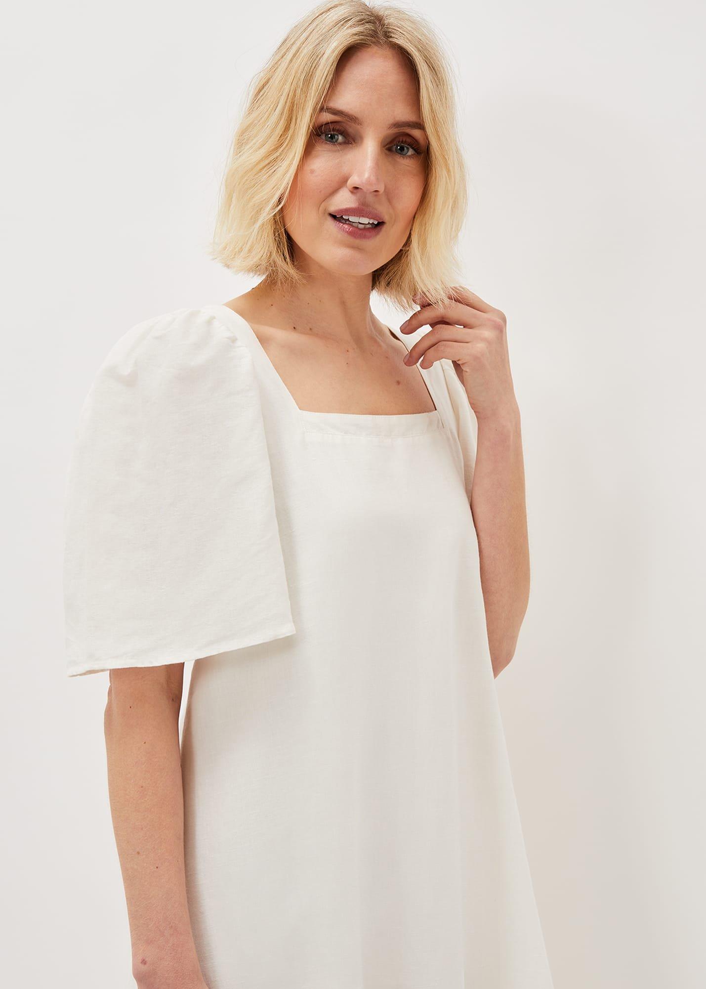 Claria White Midi Dress