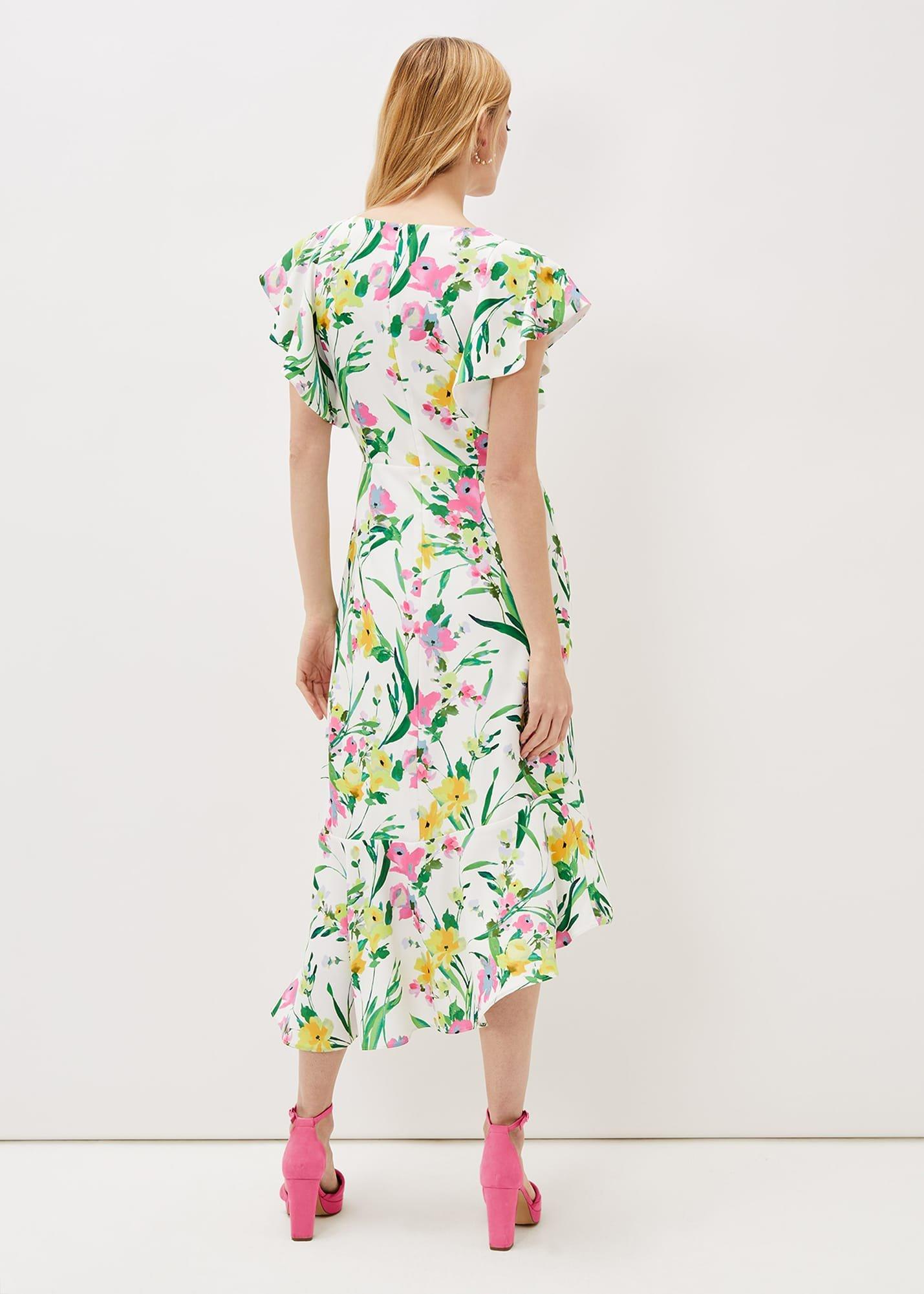 Evelin Printed Frill Hem Dress