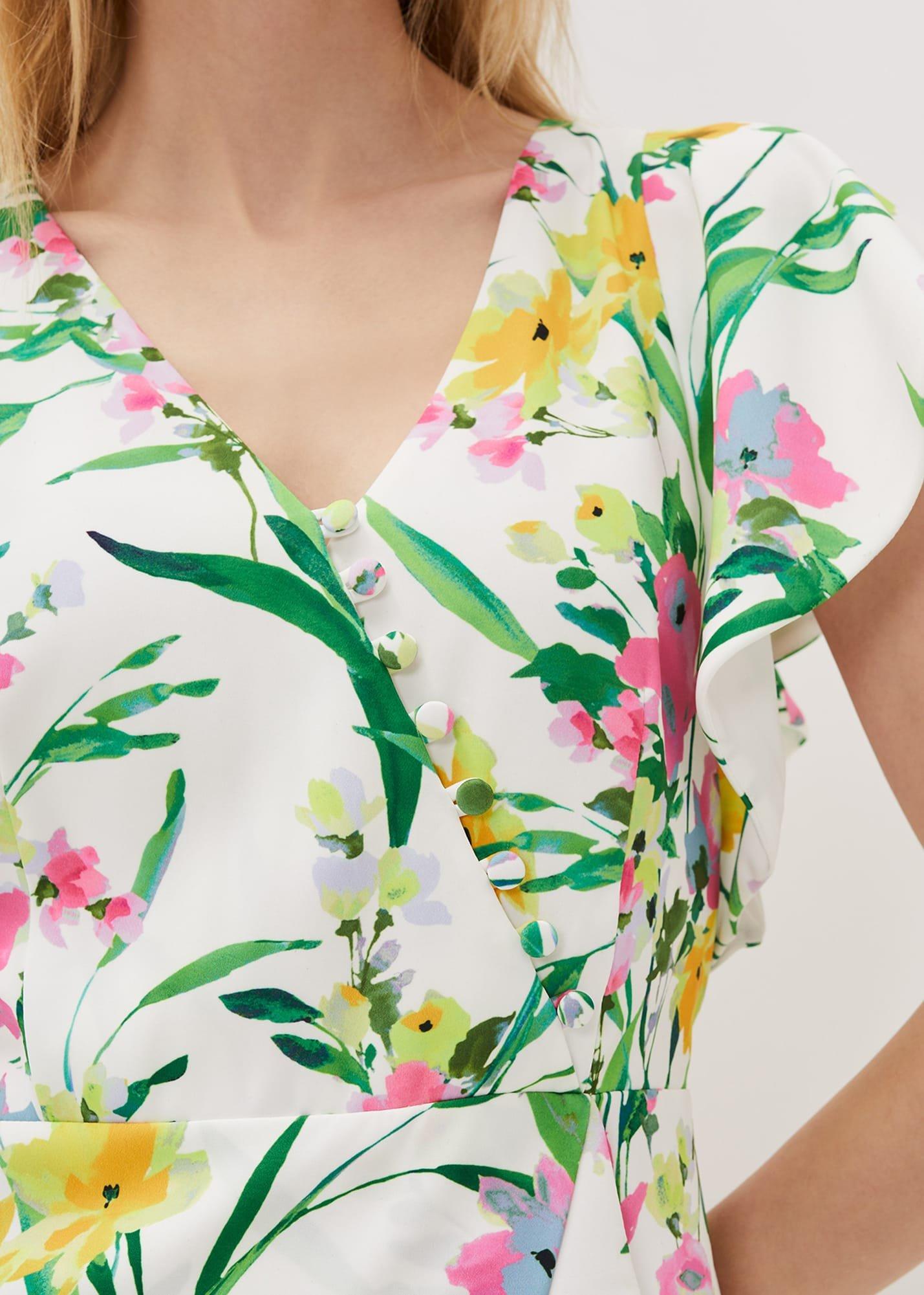 Evelin Printed Frill Hem Dress