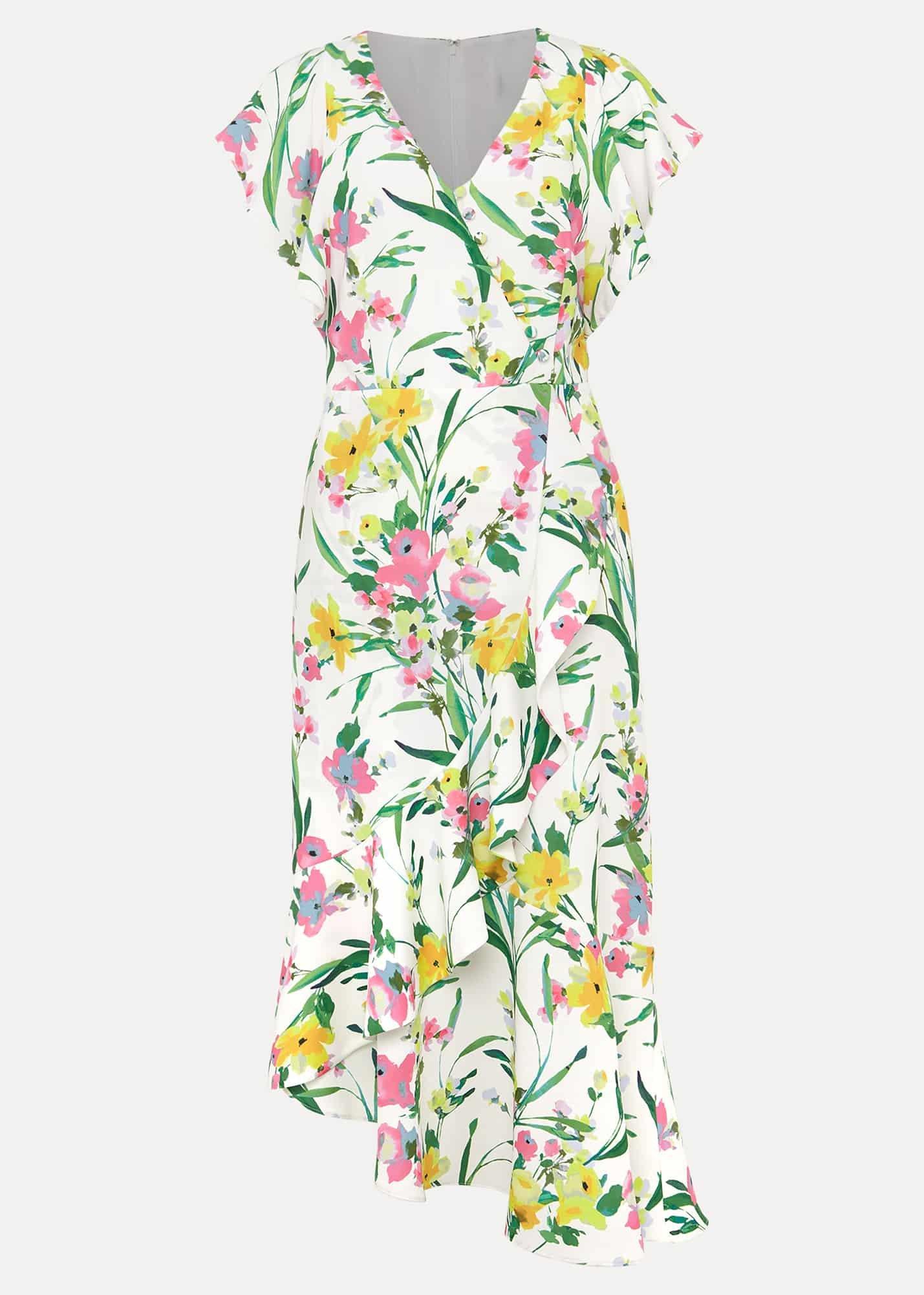 Evelin Printed Frill Hem Dress
