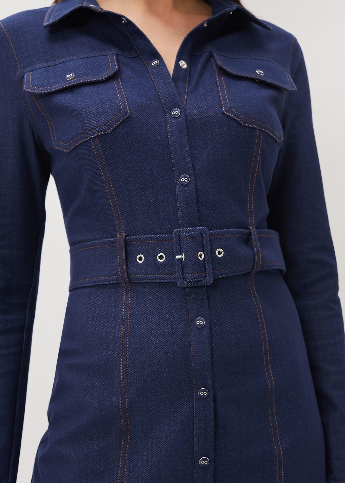 Kathryn Denim Fitted Jersey Dress
