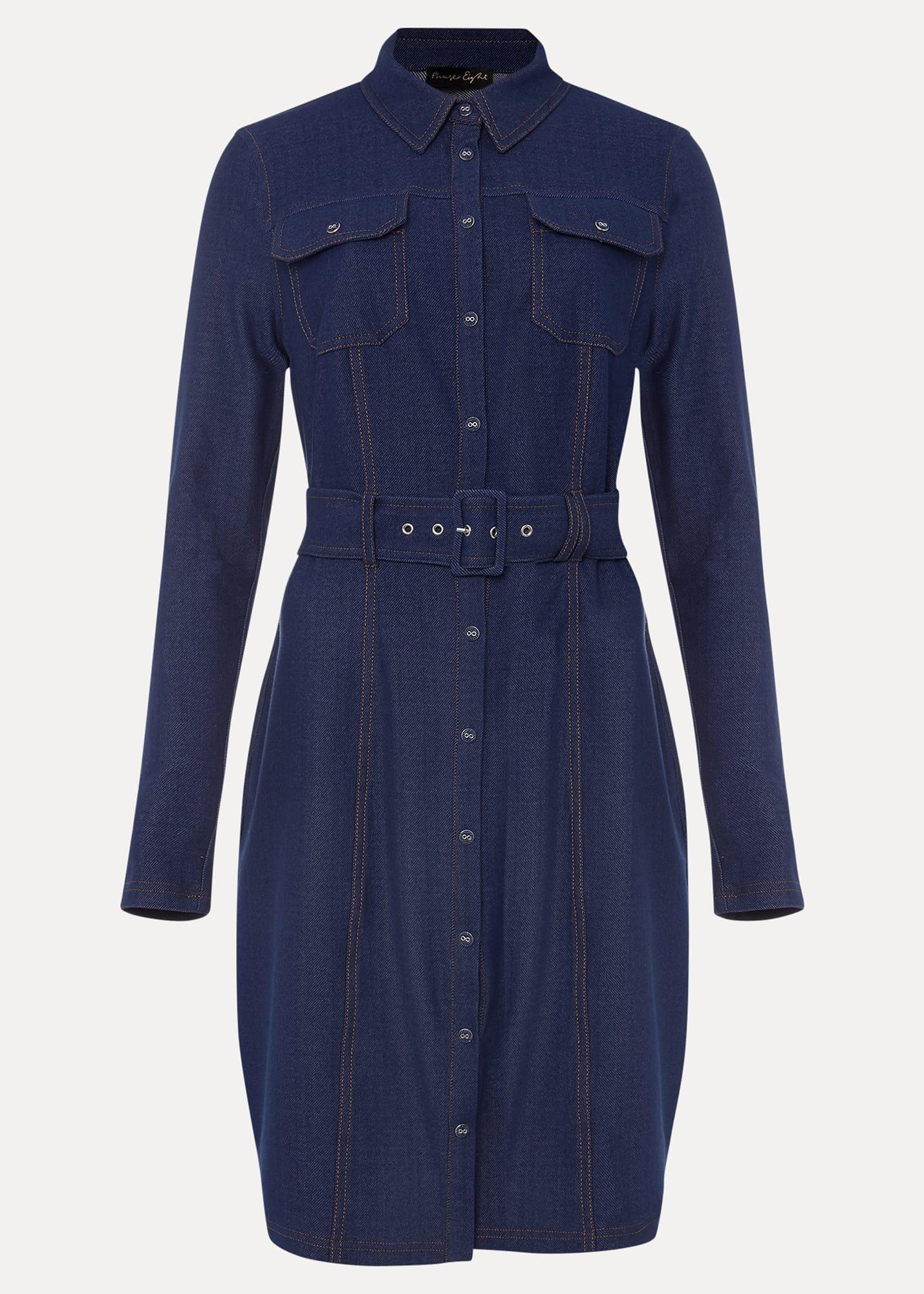 Kathryn Denim Fitted Jersey Dress