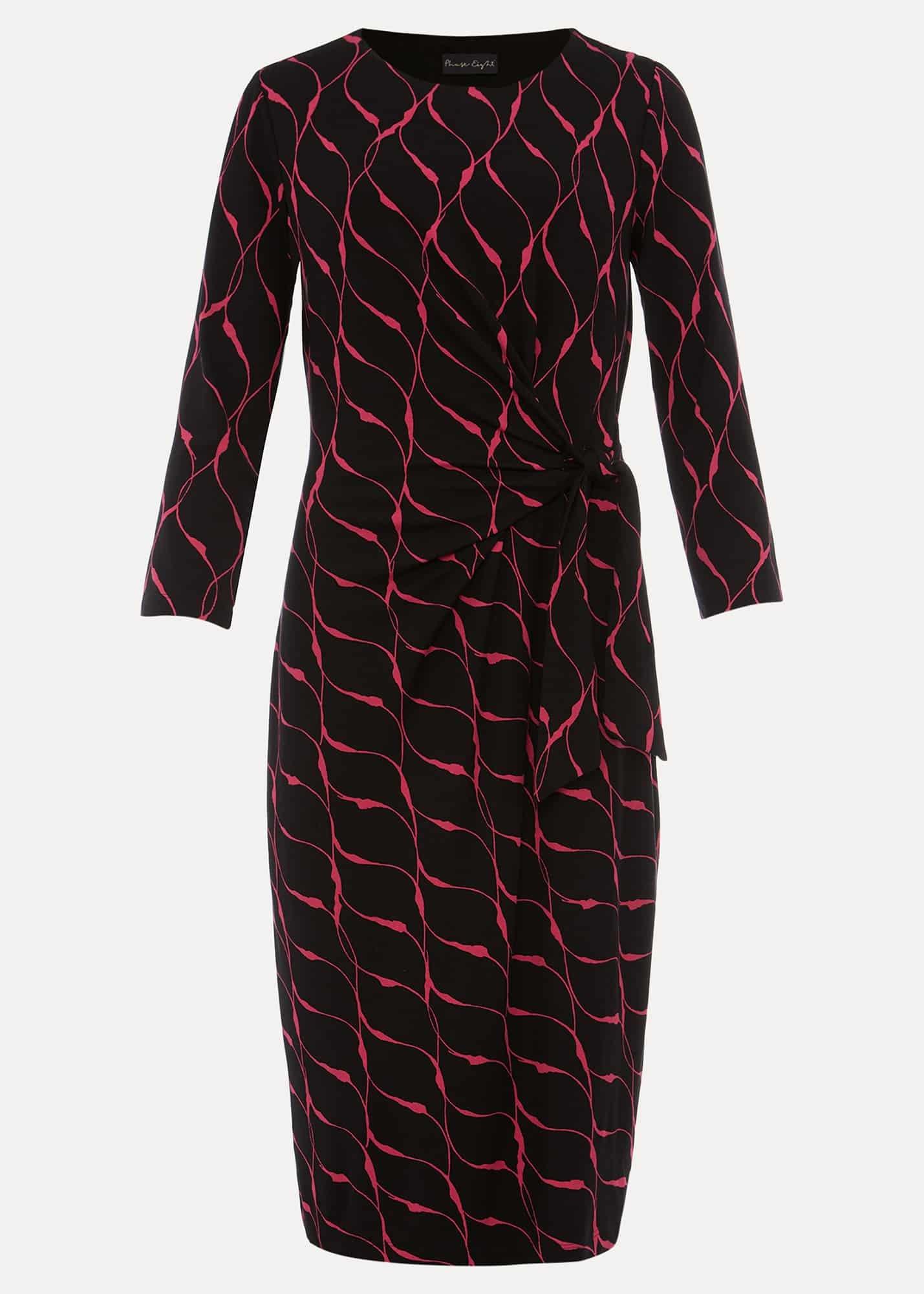 Ally Abstract Print Fitted Jersey Dress