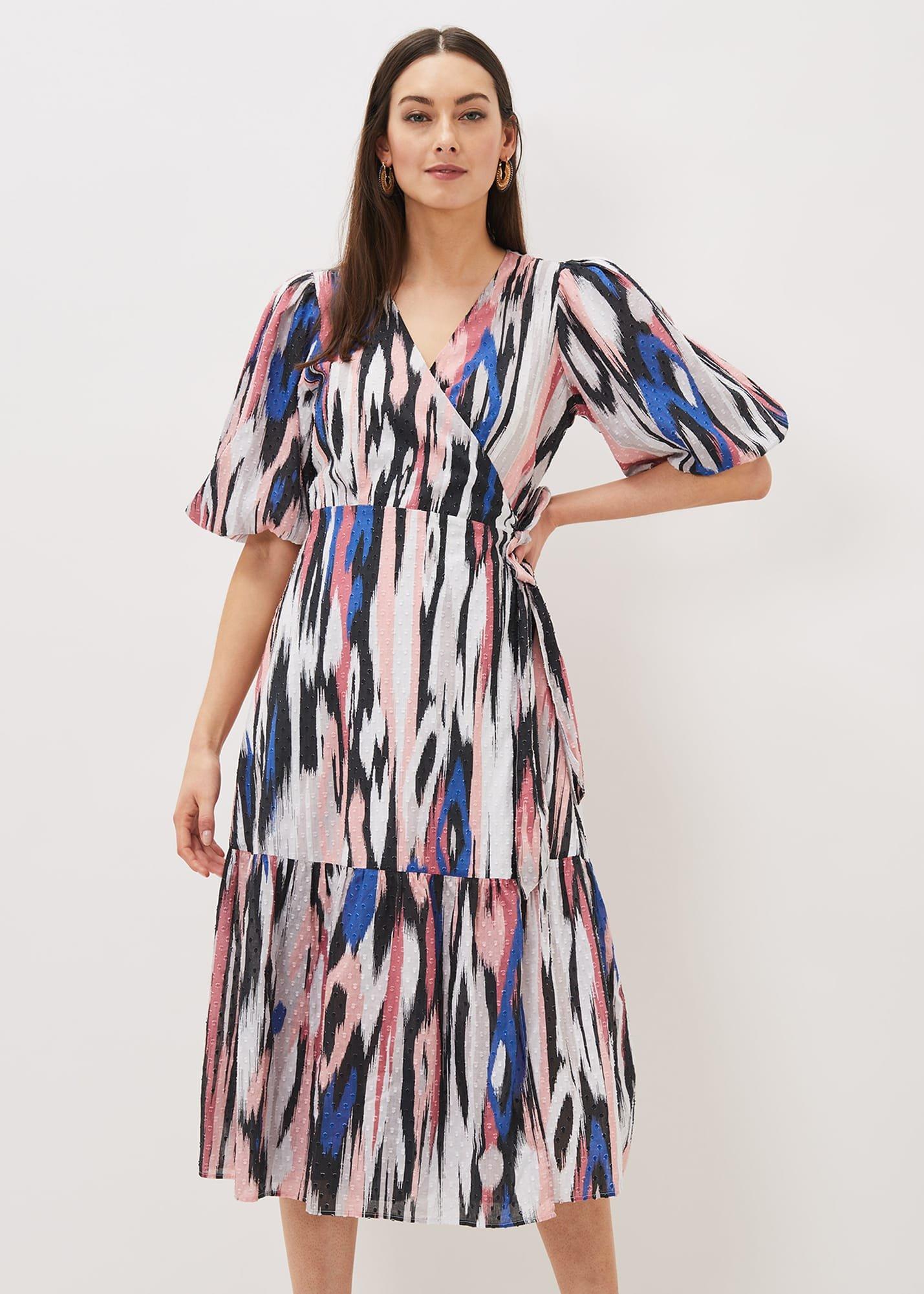 Caityln Cotton Wrap Midi Dress