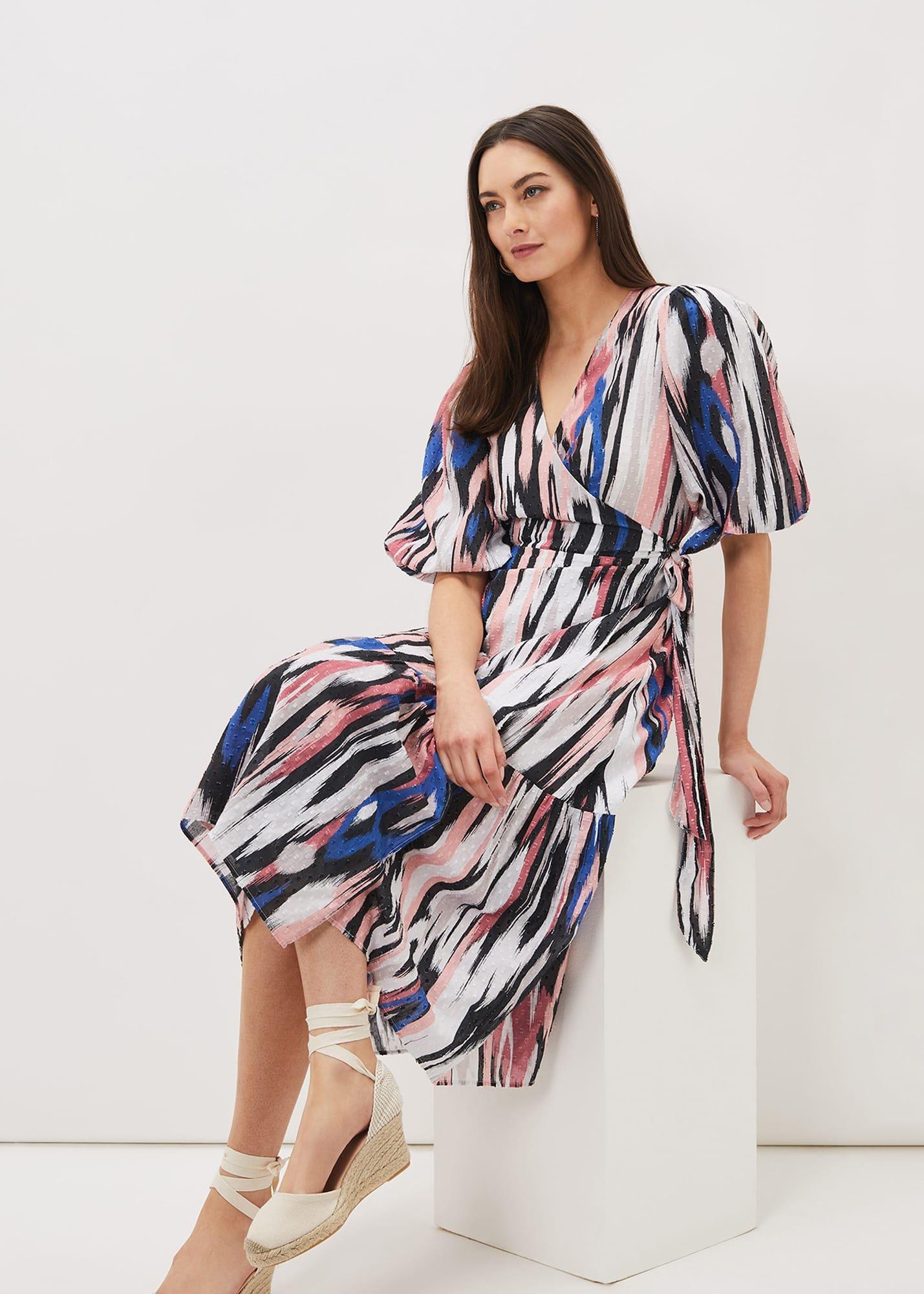 Caityln Cotton Wrap Midi Dress