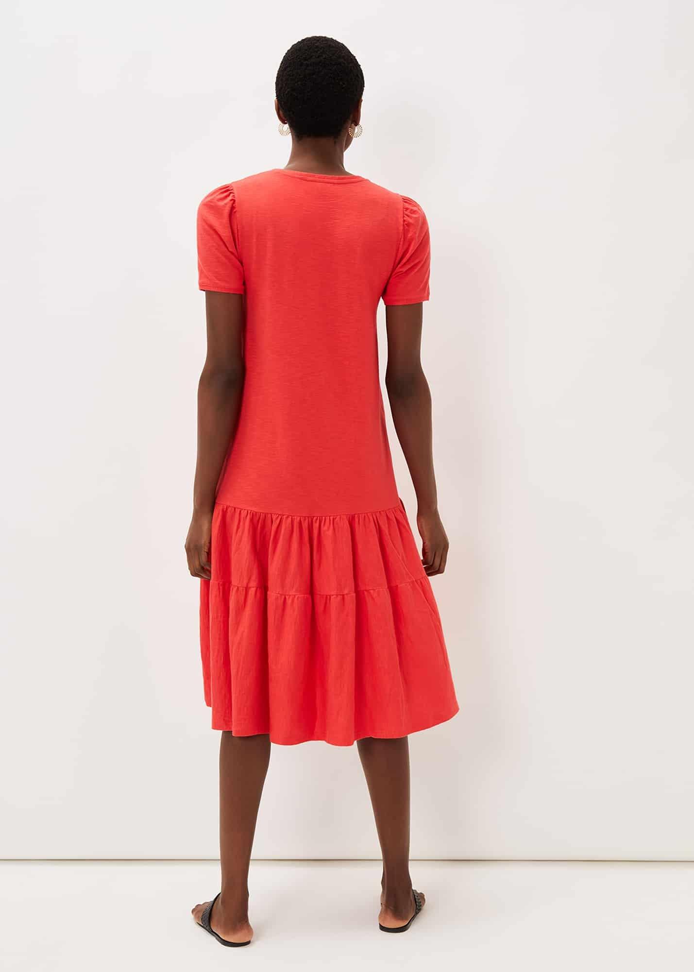 Elizebeth Cotton Tiered Midi Dress