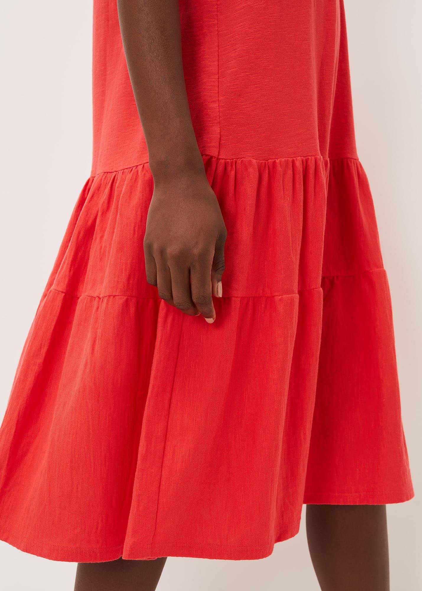 Elizebeth Cotton Tiered Midi Dress