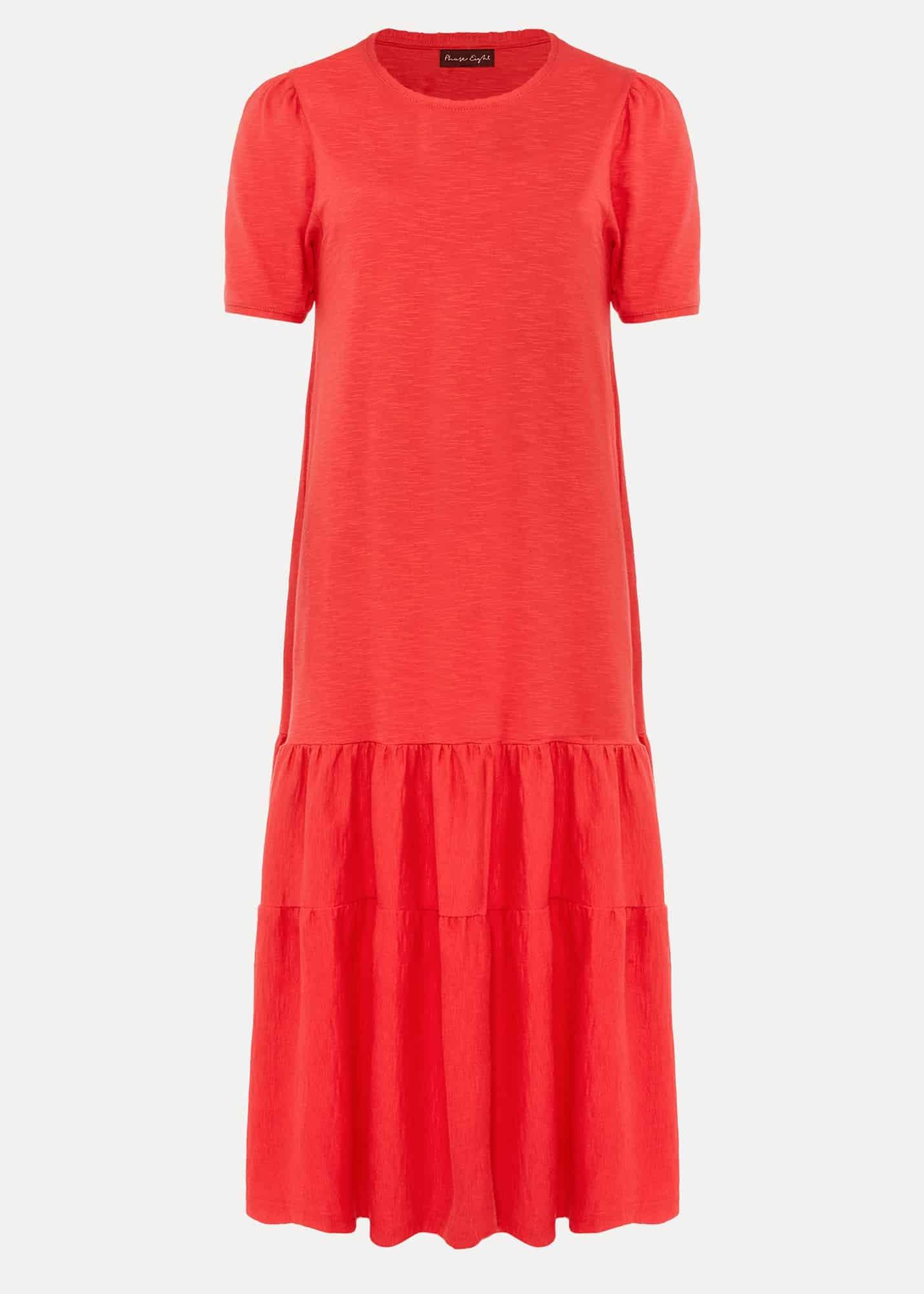 Elizebeth Cotton Tiered Midi Dress
