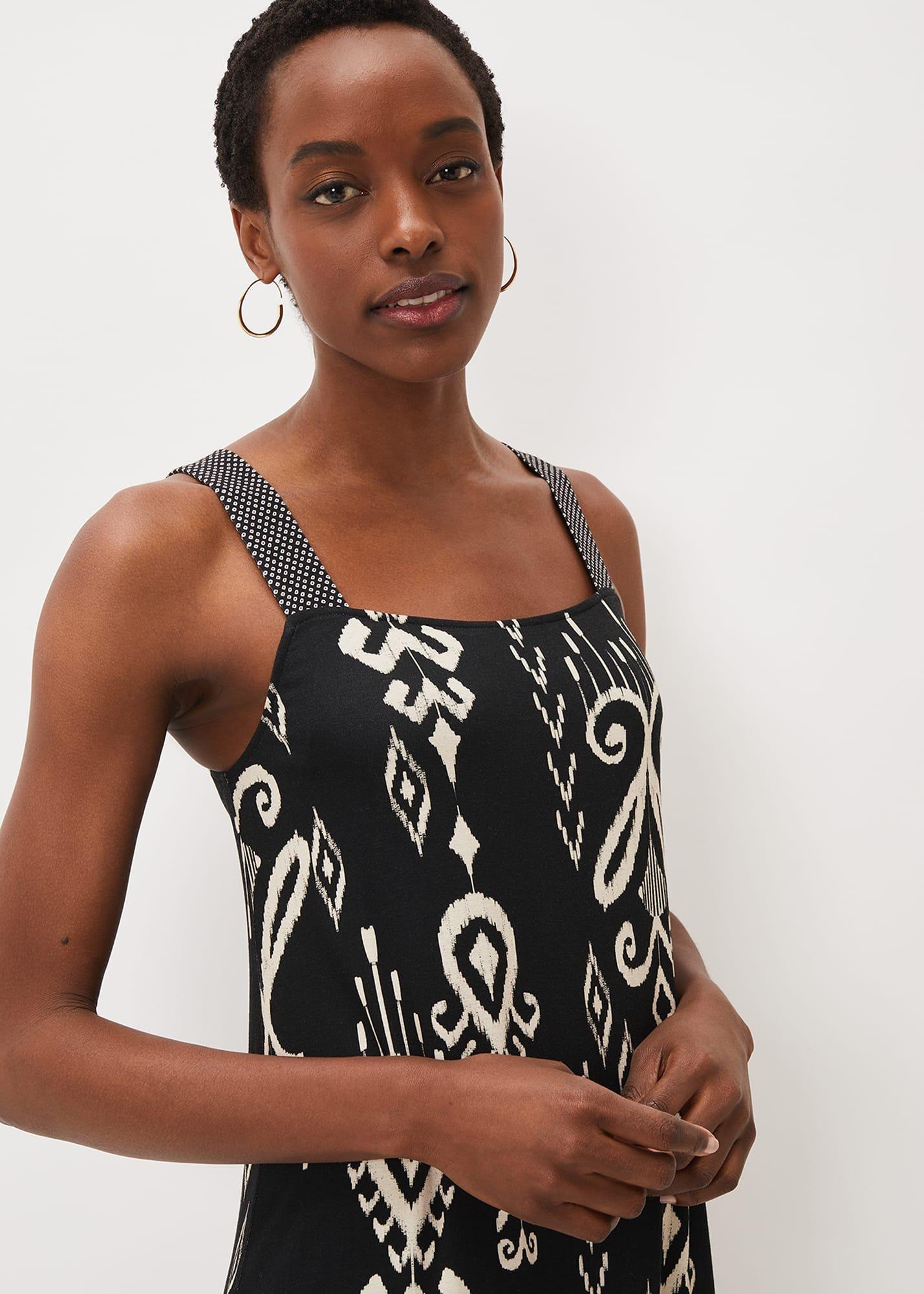 Malaya Ikat Print Midi Dress