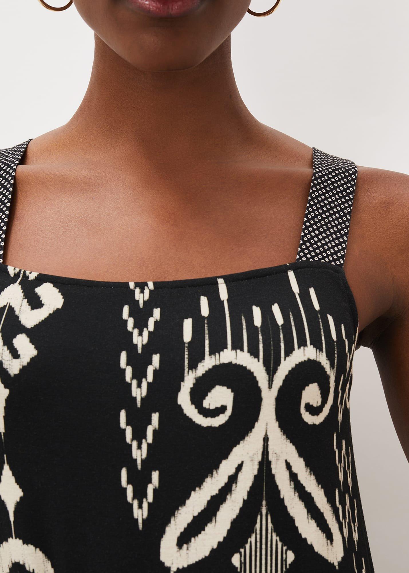 Malaya Ikat Print Midi Dress