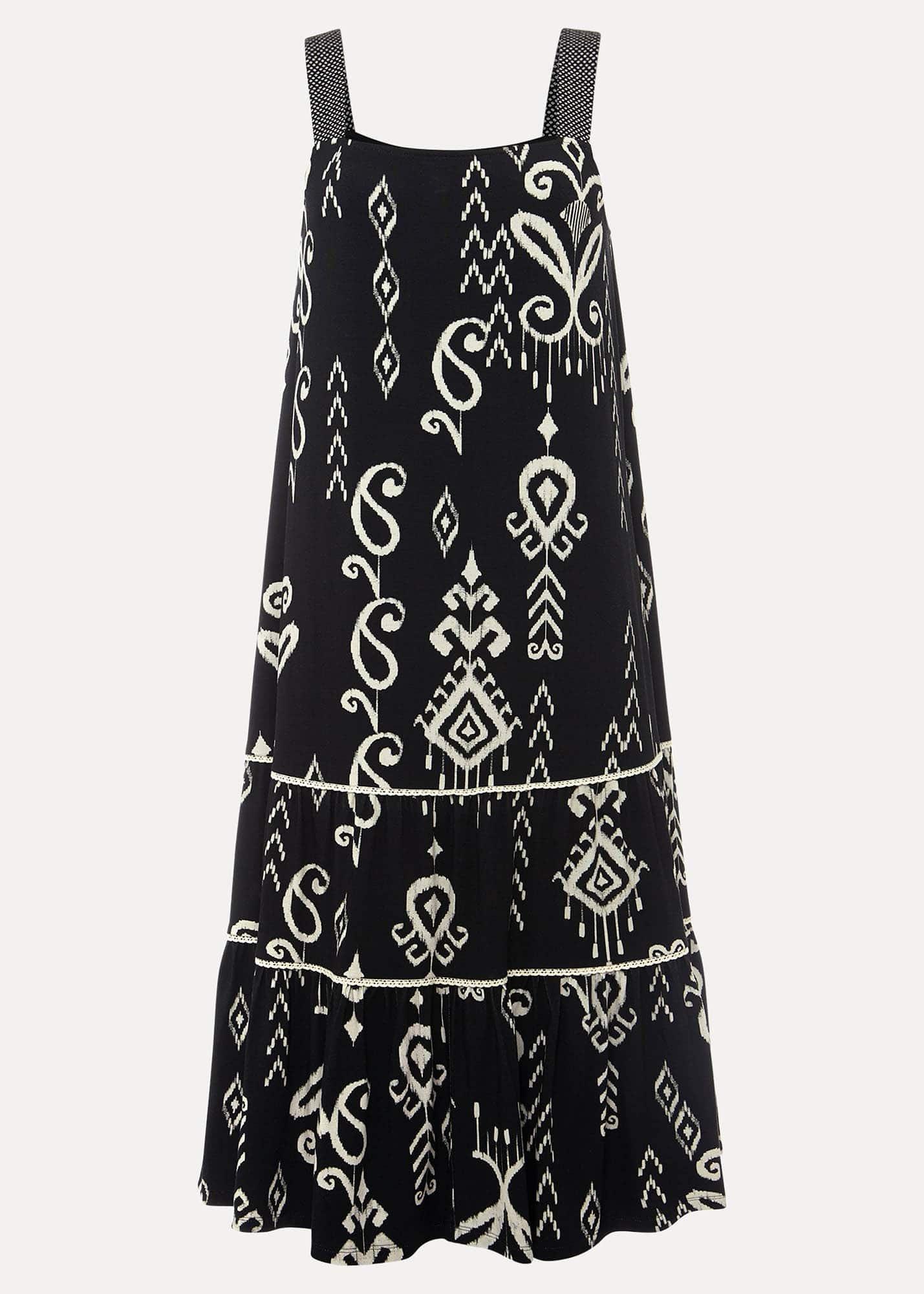 Malaya Ikat Print Midi Dress