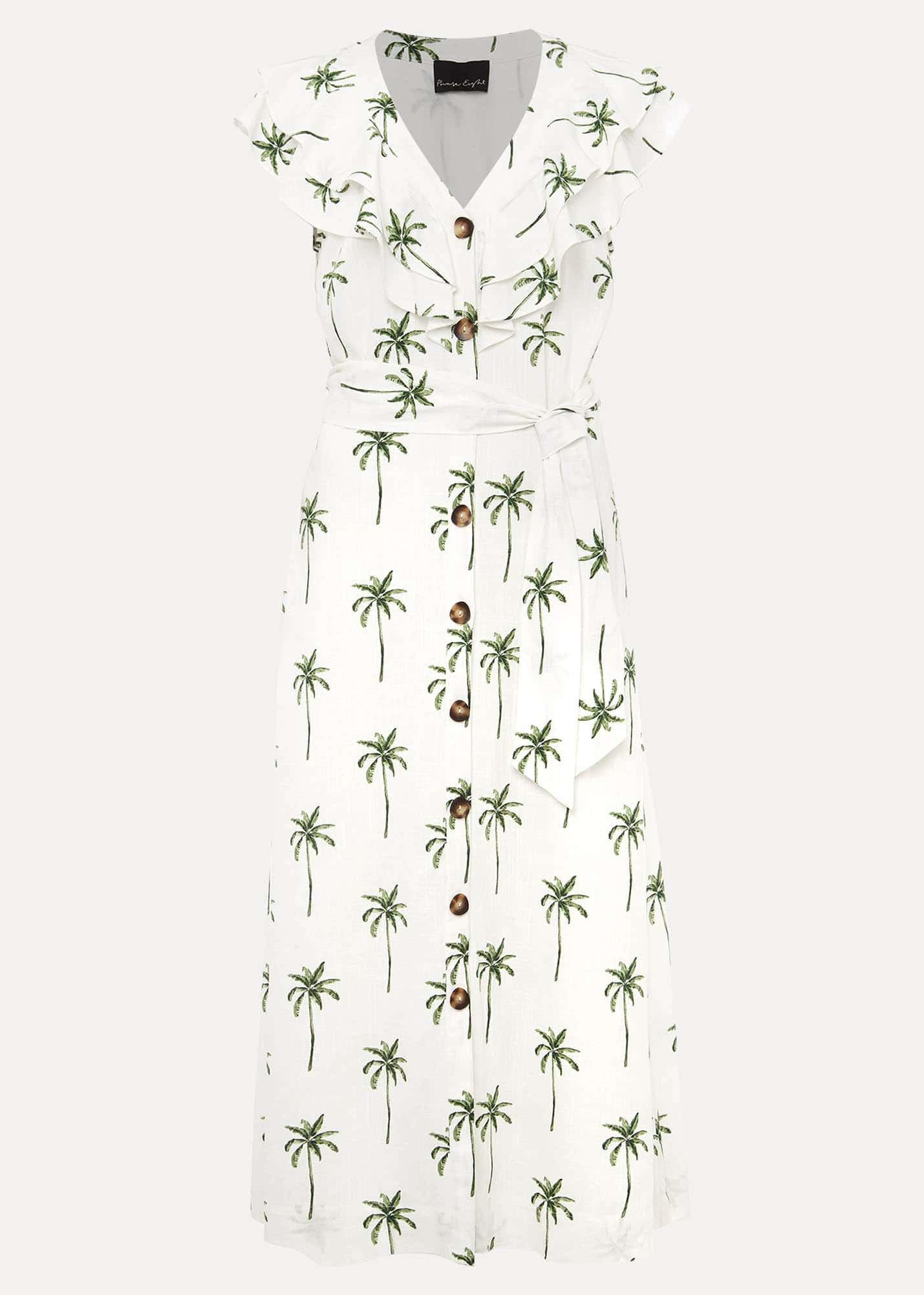Jamilla Palm Print Midi Dress