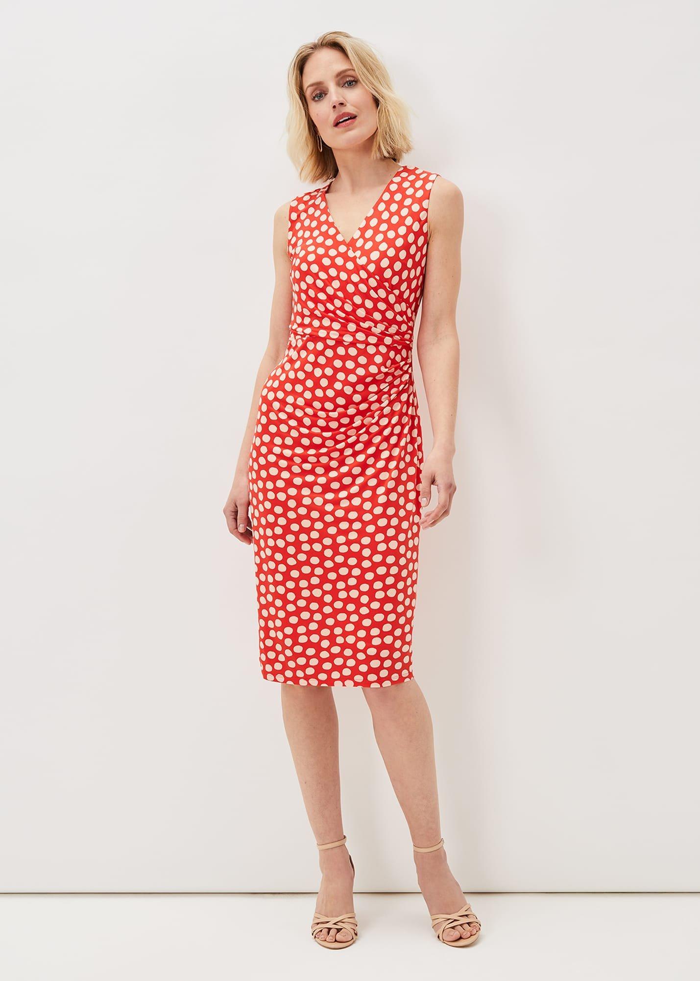 Tia Spot Midi Dress