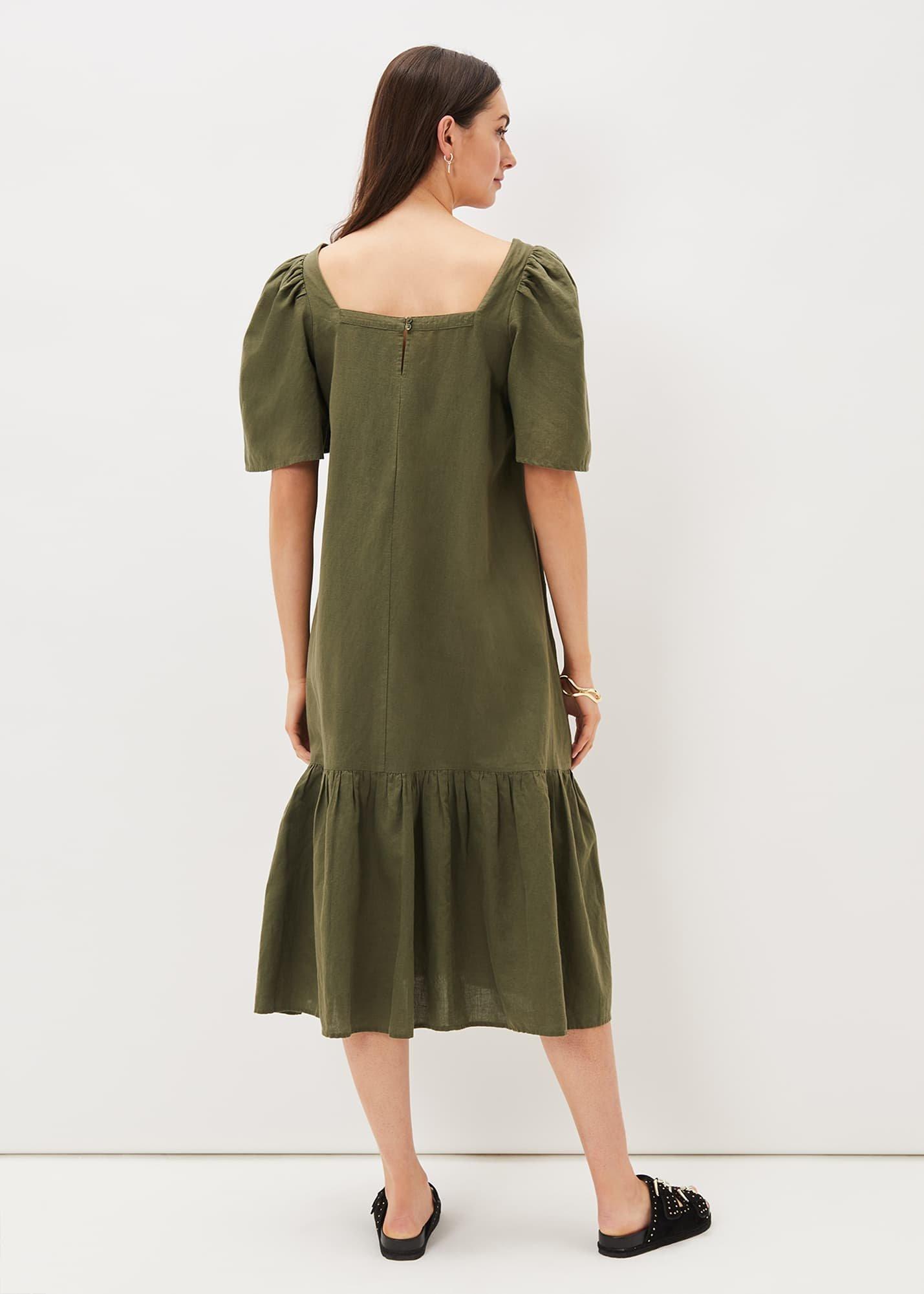 Claria Linen Midi Dress