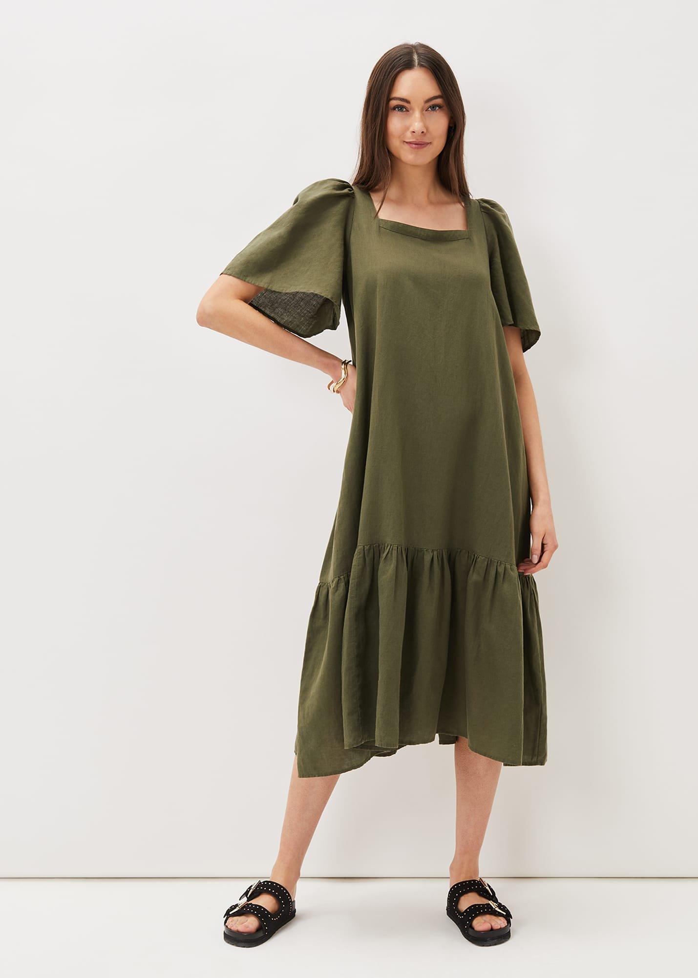 Claria Linen Midi Dress