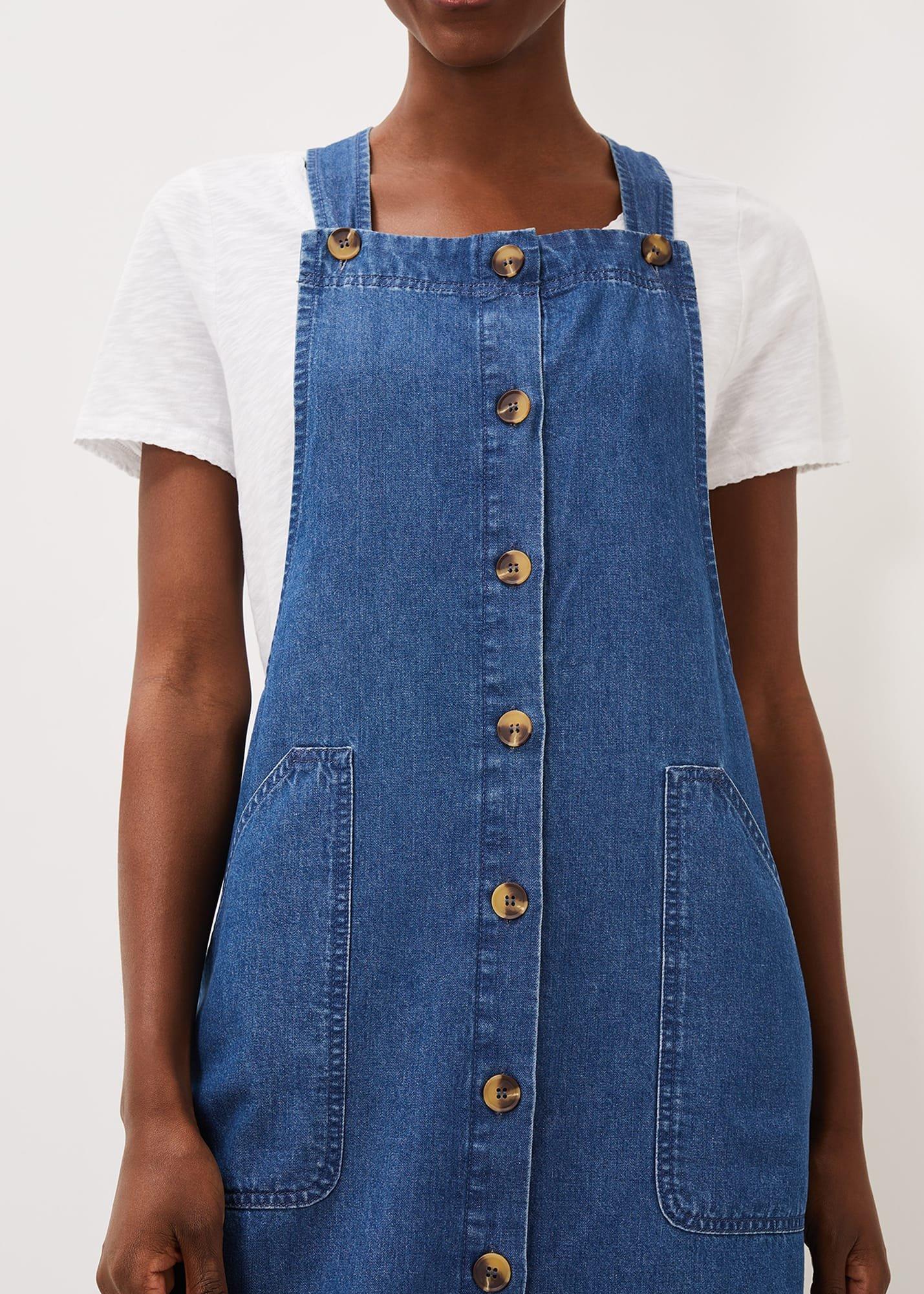 sachin and babi light blue dress Jess Denim Pinafore Dress, Mid Blue main image 1