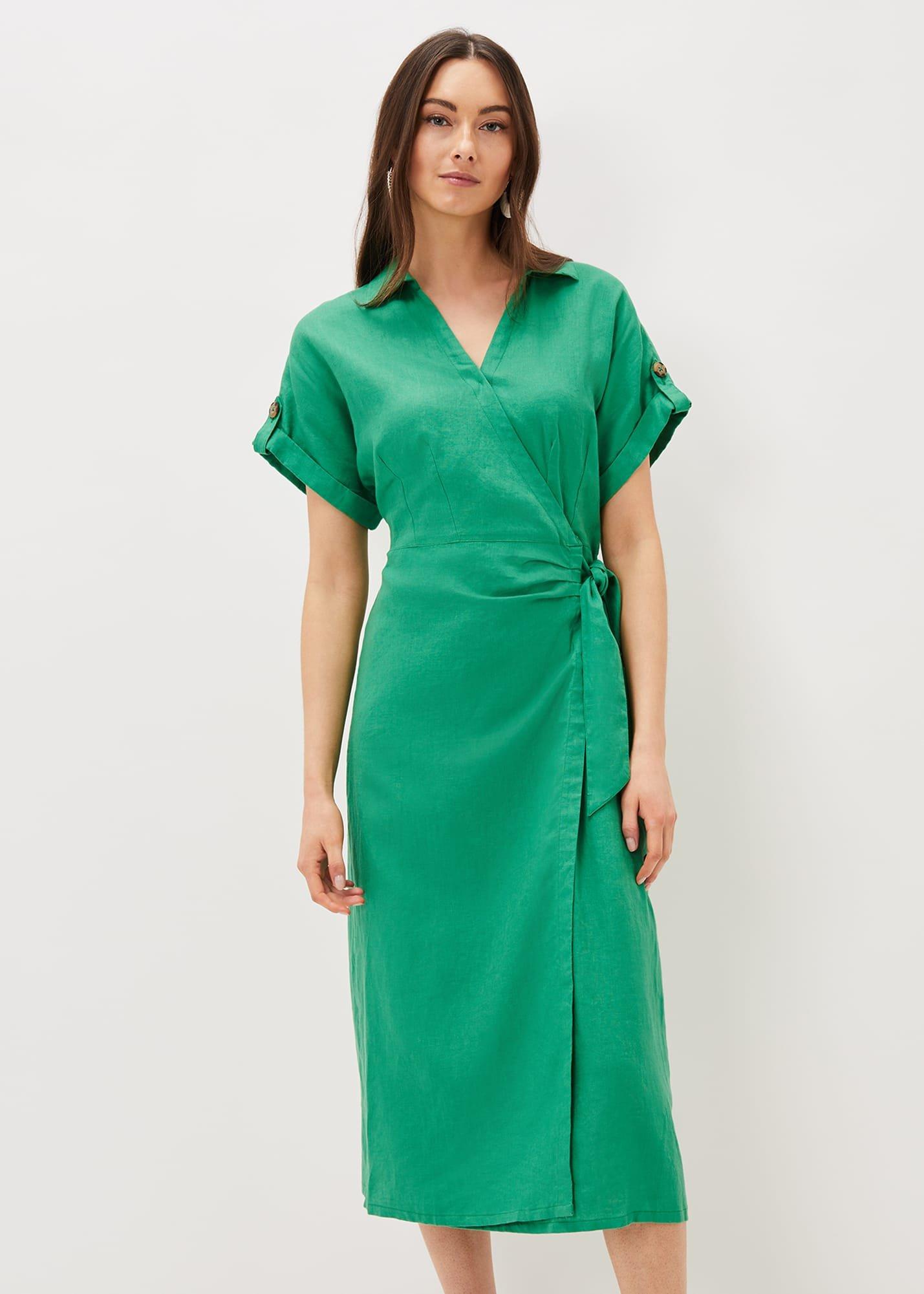 Yas Flaxy 3/4 Linen Shirt Dress Noos, berk, 42