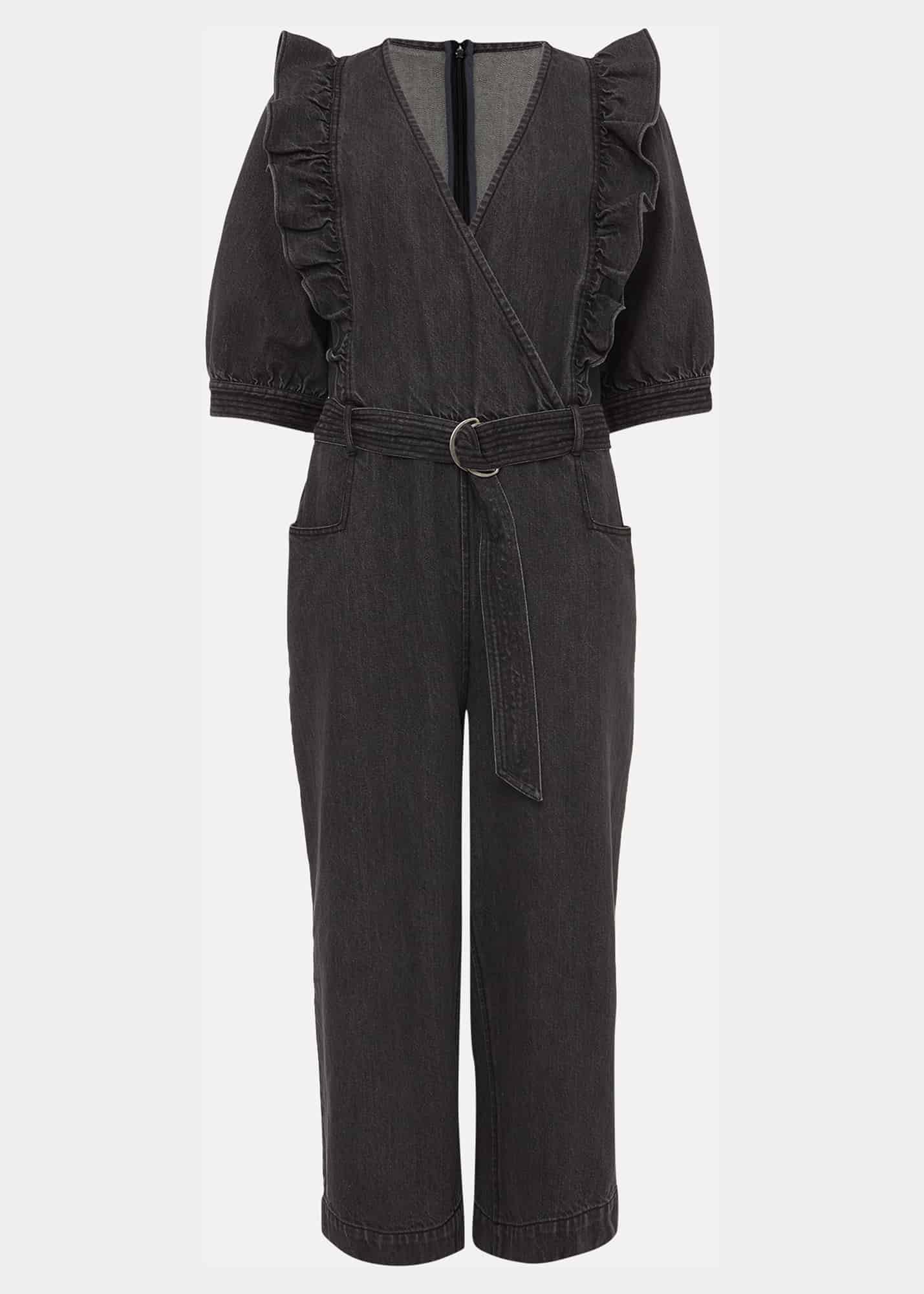Flora Denim Frill Jumpsuit