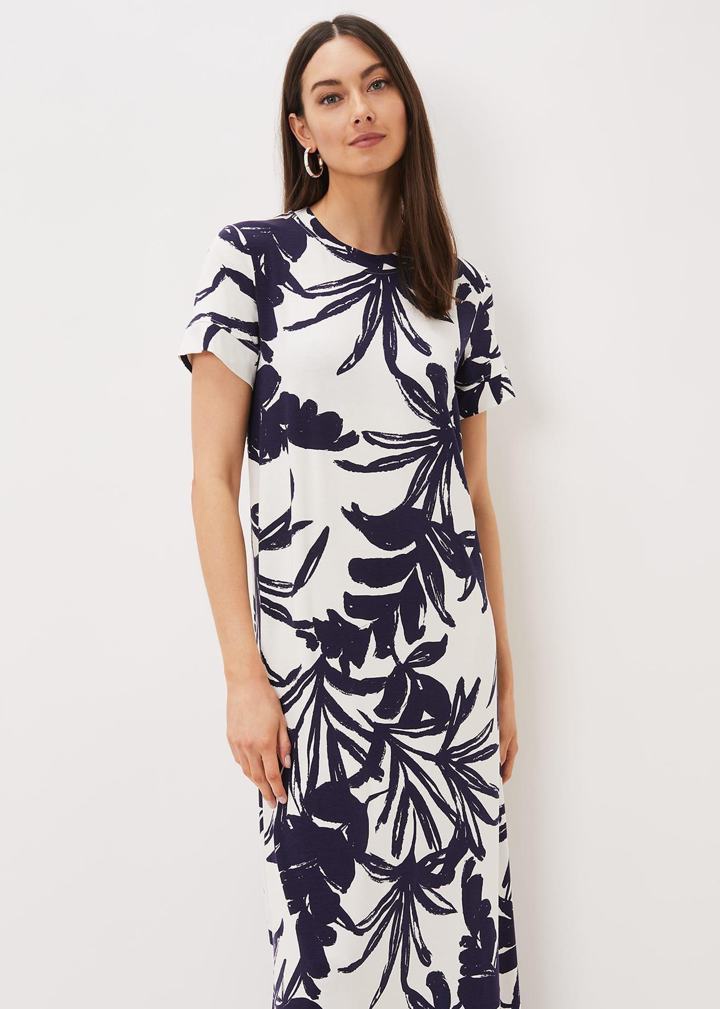 Michaela Palm Print Maxi Dress